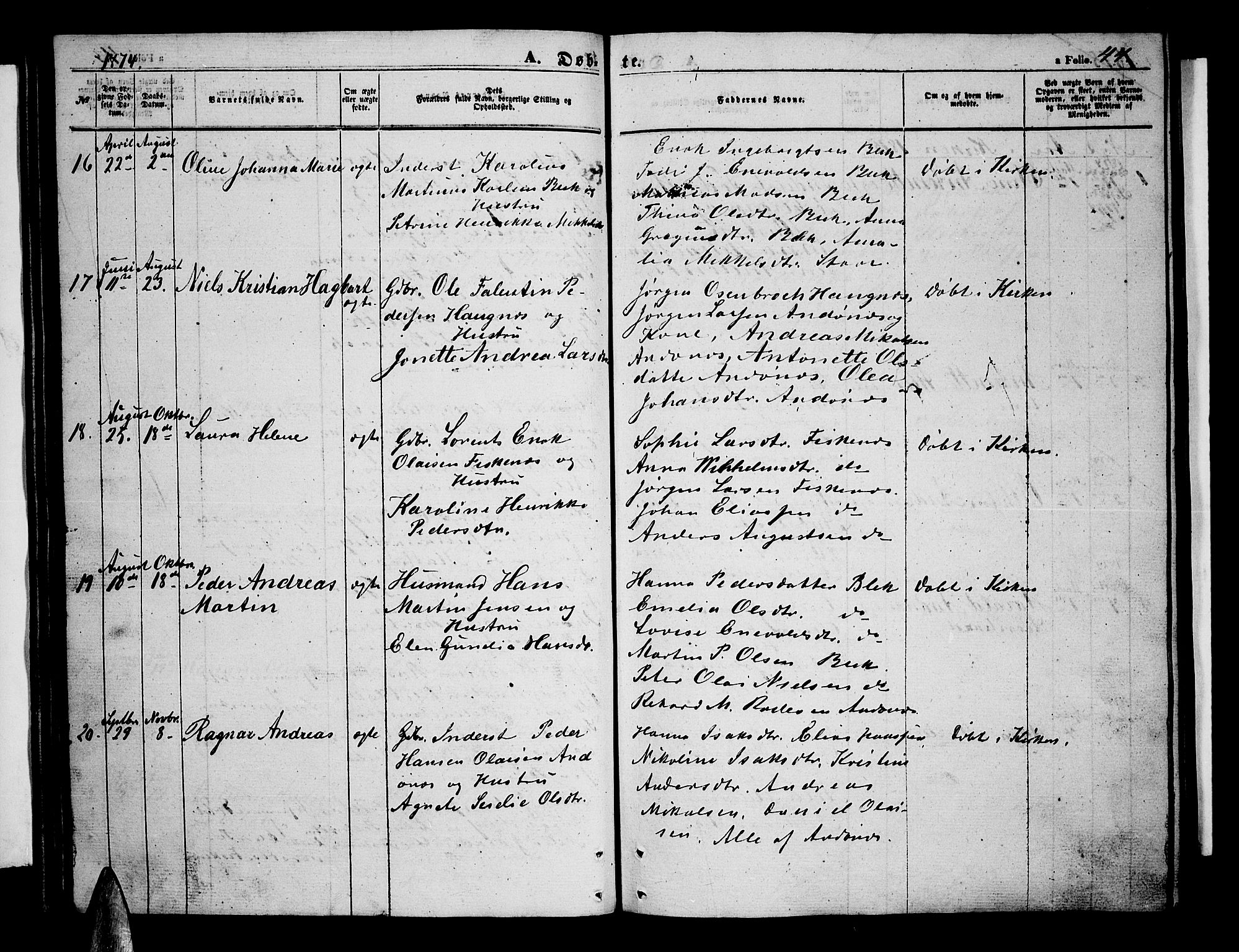 Ministerialprotokoller, klokkerbøker og fødselsregistre - Nordland, SAT/A-1459/899/L1447: Parish register (copy) no. 899C02, 1855-1886, p. 44