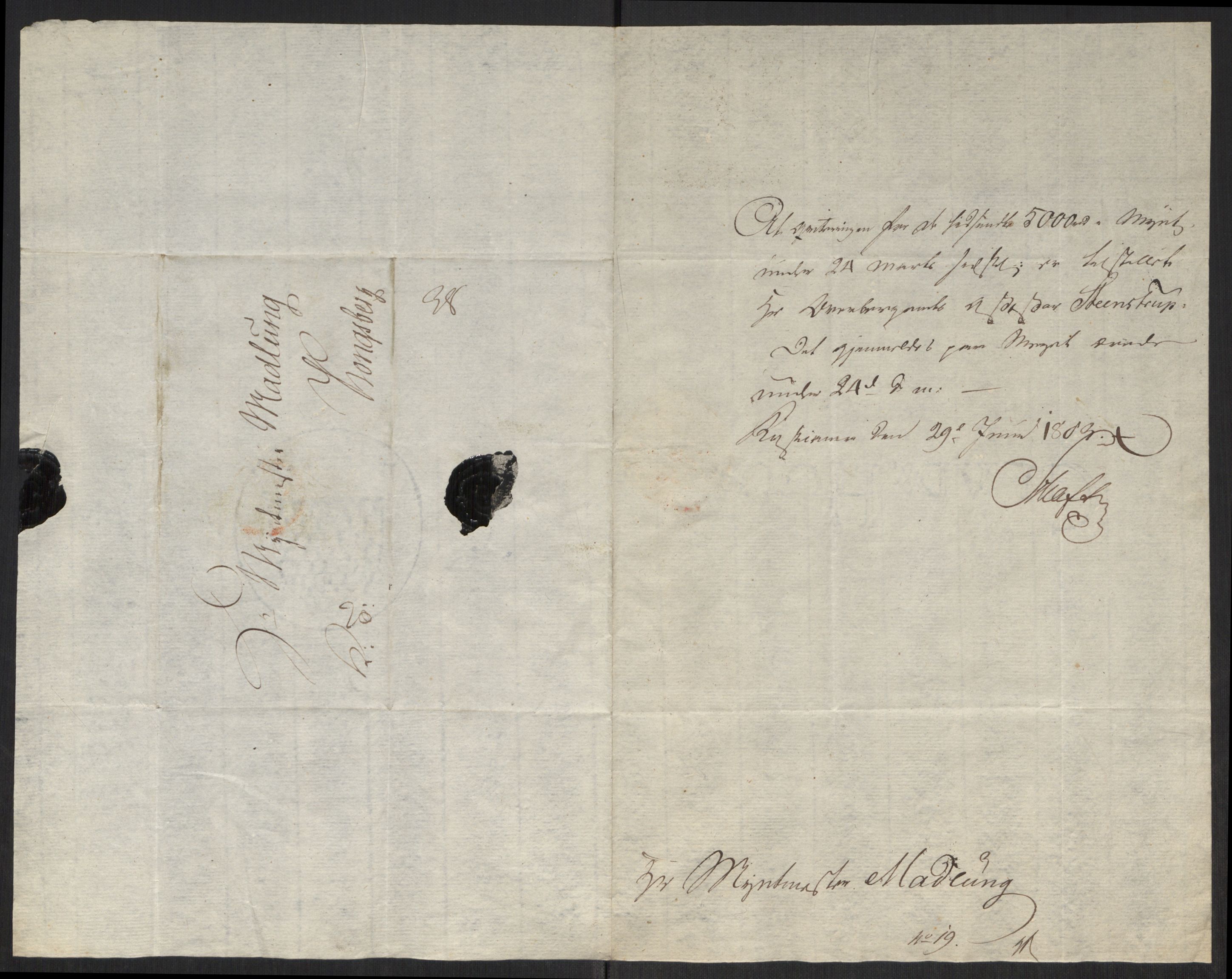 Rentekammeret inntil 1814, Realistisk ordnet avdeling, RA/EA-4070/Oa/L0008: [Y6]: Embetsbrev til myntmesteren på Kongsberg (1797-1806 og 1808-1813), 1797-1813, p. 144