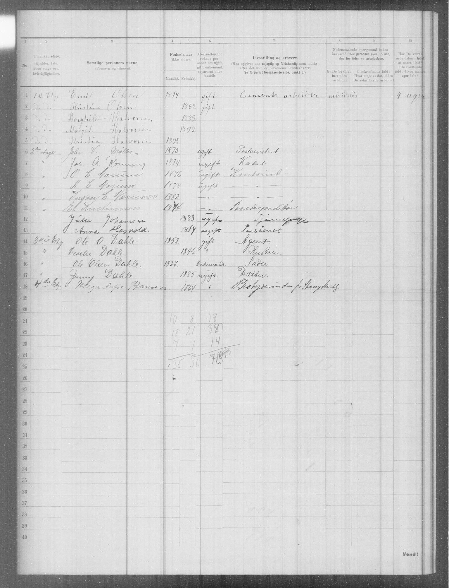 OBA, Municipal Census 1902 for Kristiania, 1902, p. 7694