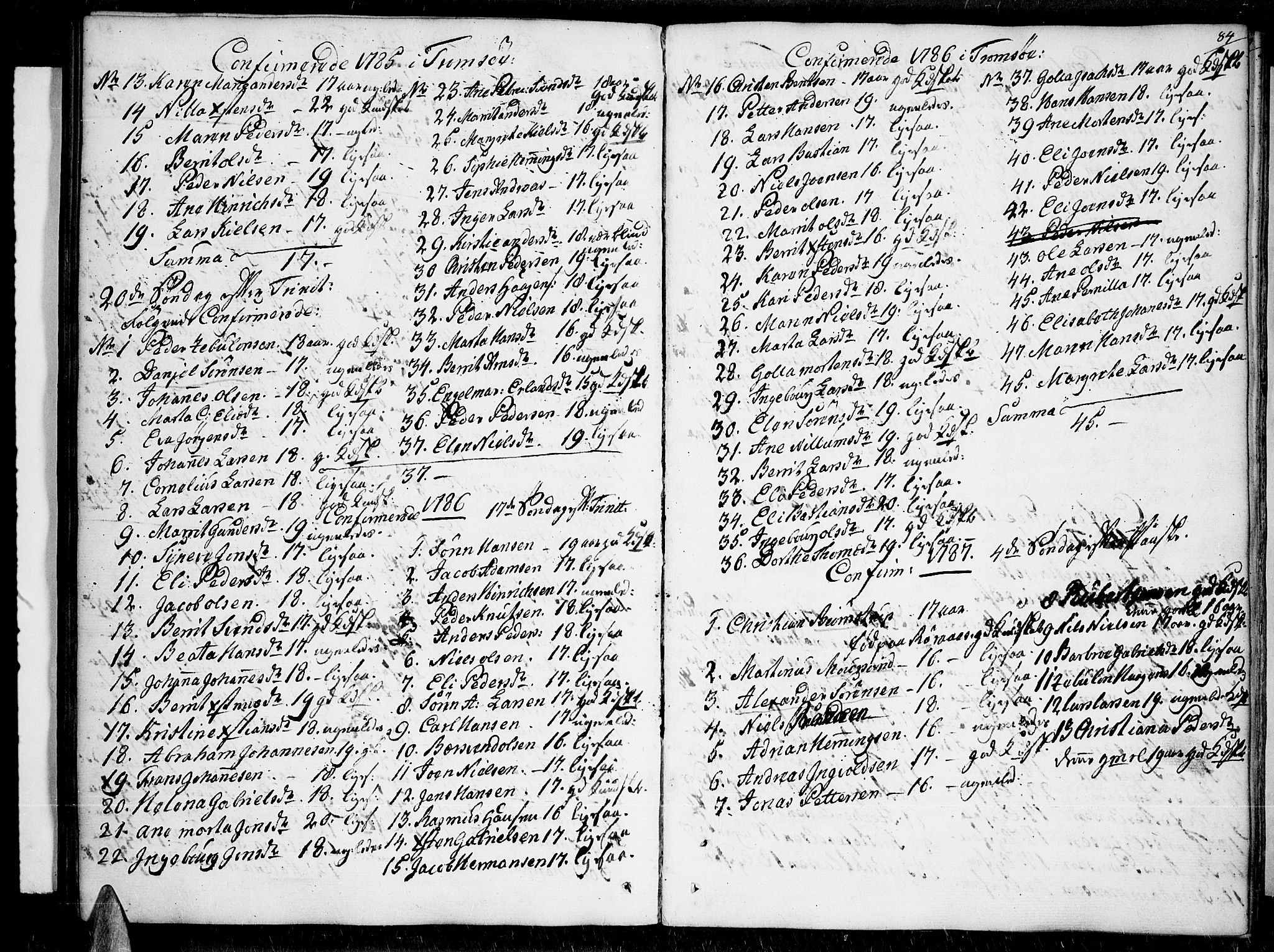 Tromsø sokneprestkontor/stiftsprosti/domprosti, SATØ/S-1343/G/Ga/L0003kirke: Parish register (official) no. 3, 1779-1796, p. 84