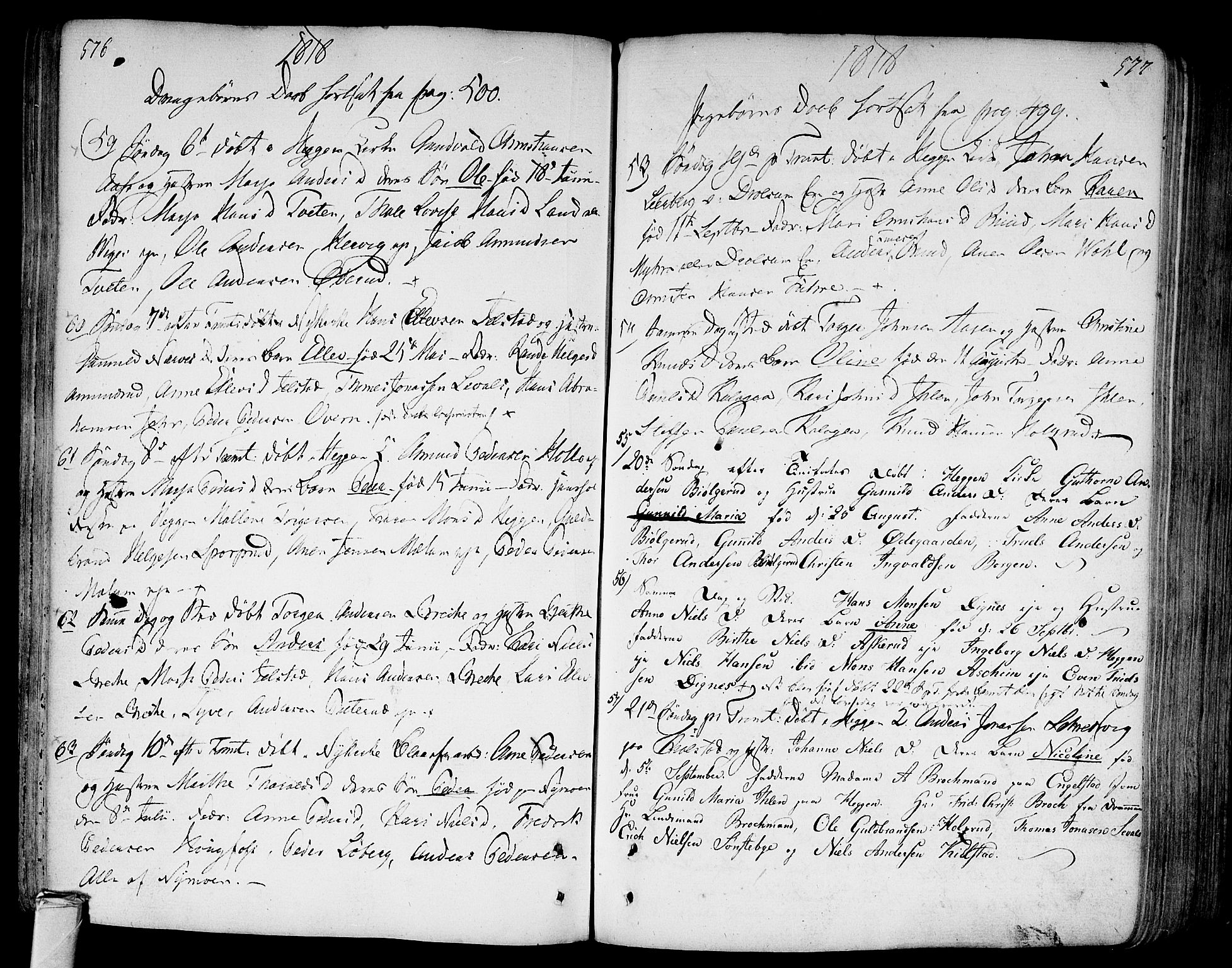 Modum kirkebøker, AV/SAKO-A-234/F/Fa/L0003: Parish register (official) no. 3, 1783-1819, p. 576-577