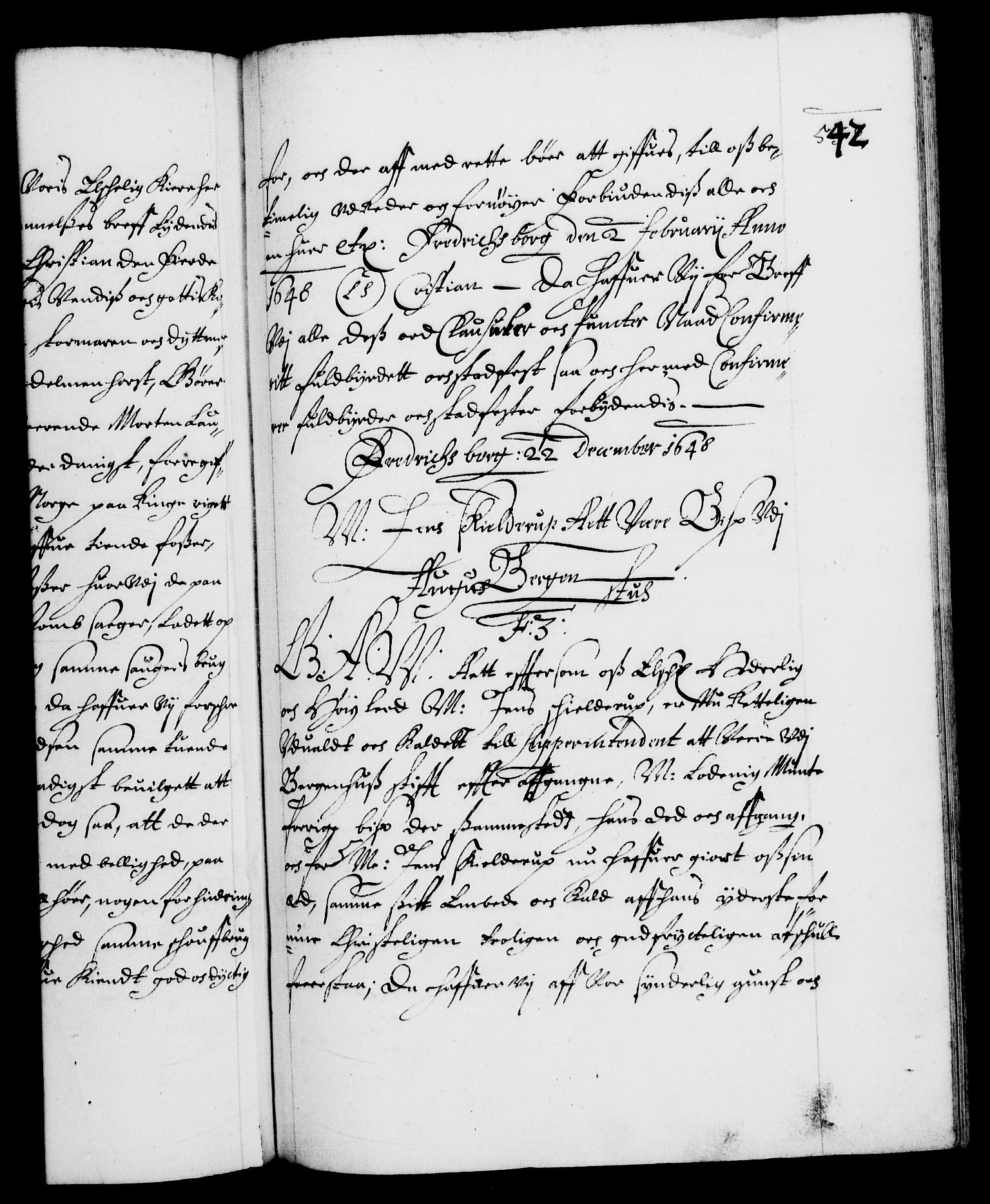 Danske Kanselli 1572-1799, RA/EA-3023/F/Fc/Fca/Fcaa/L0007: Norske registre (mikrofilm), 1648-1650, p. 542a