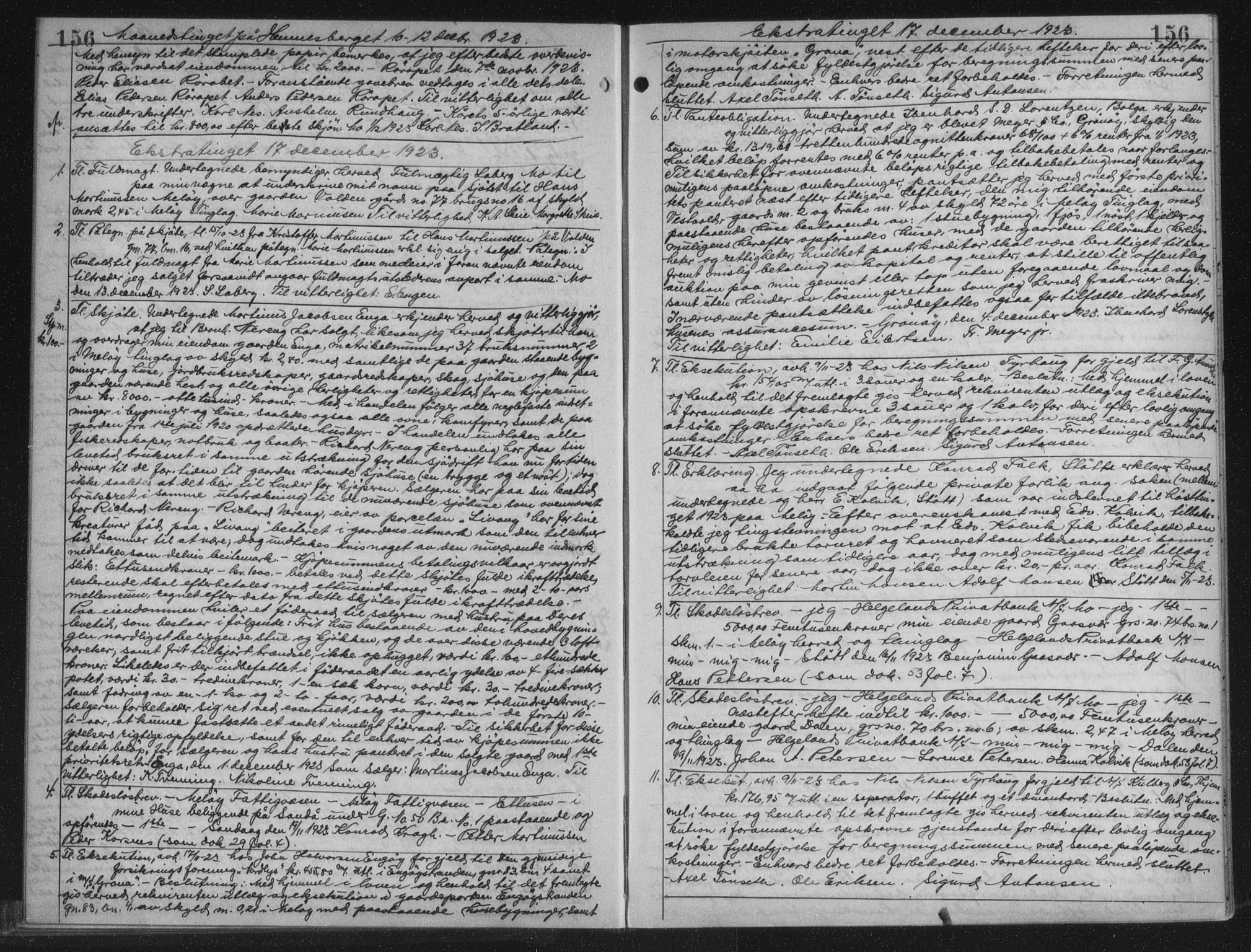 Rana sorenskriveri , AV/SAT-A-1108/1/2/2C/L0018: Mortgage book no. 18, 1923-1928, p. 156, Deed date: 17.12.1923