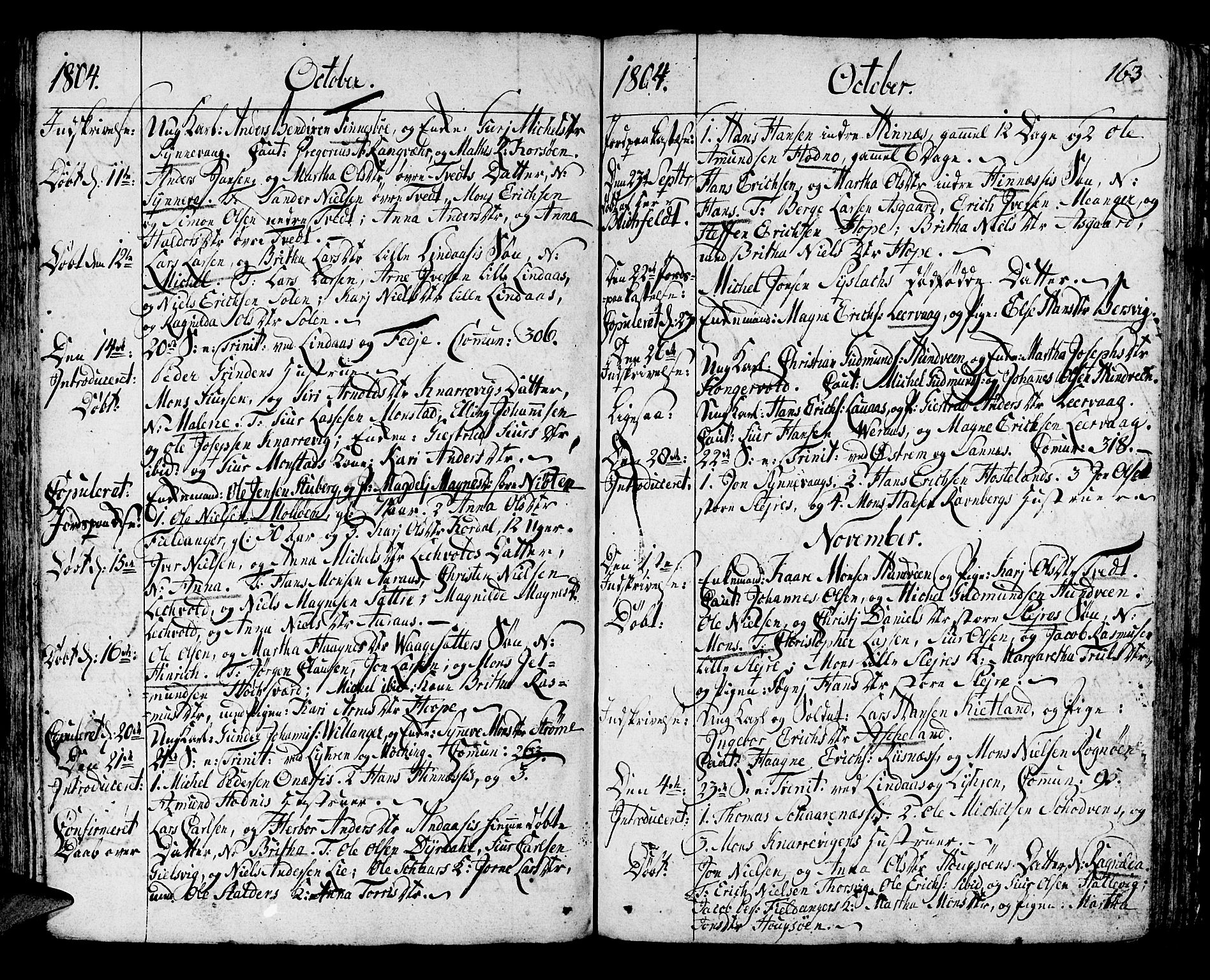 Lindås Sokneprestembete, SAB/A-76701/H/Haa: Parish register (official) no. A 5, 1791-1813, p. 163
