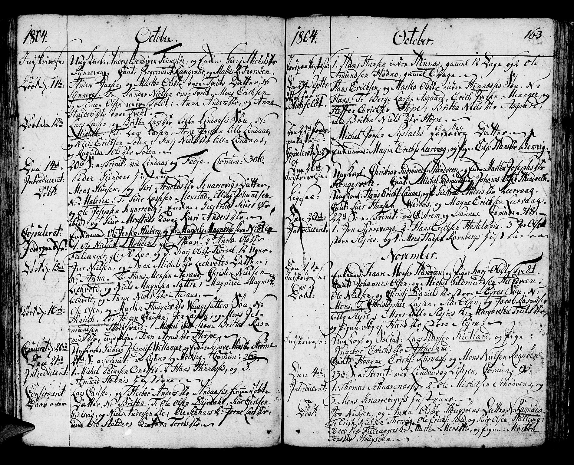 Lindås Sokneprestembete, AV/SAB-A-76701/H/Haa/Haaa/L0005: Parish register (official) no. A 5, 1791-1813, p. 163