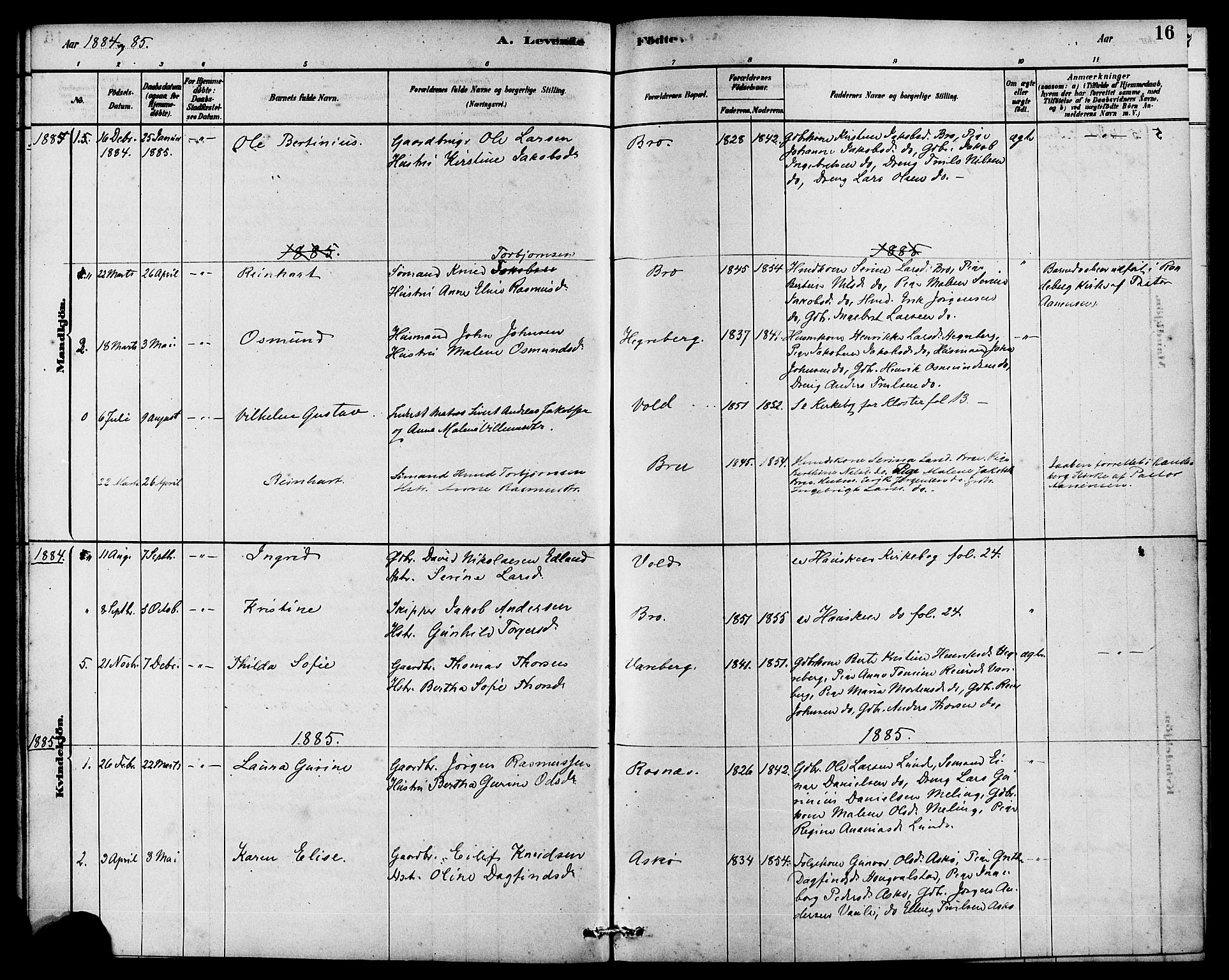 Rennesøy sokneprestkontor, SAST/A -101827/H/Ha/Haa/L0009: Parish register (official) no. A 9, 1878-1890, p. 16
