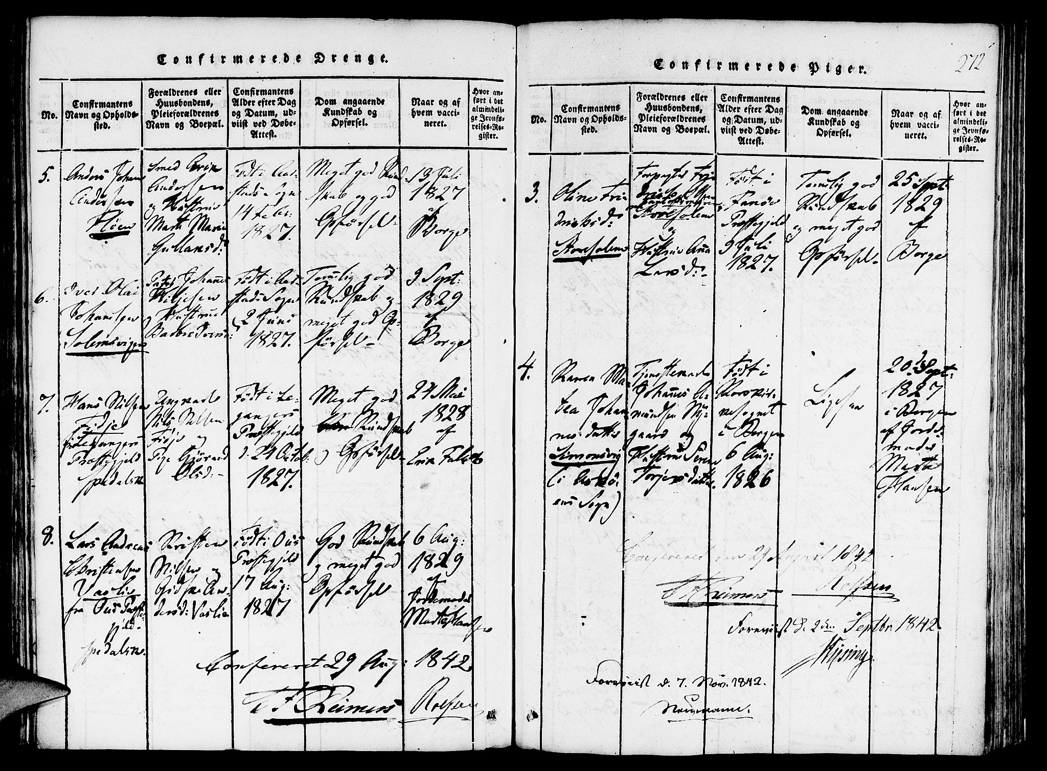 St. Jørgens hospital og Årstad sokneprestembete, AV/SAB-A-99934: Parish register (official) no. A 3, 1815-1843, p. 272