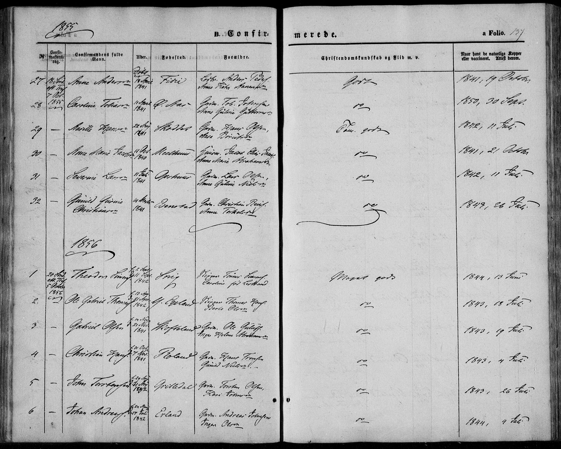 Sør-Audnedal sokneprestkontor, AV/SAK-1111-0039/F/Fa/Fab/L0007: Parish register (official) no. A 7, 1855-1876, p. 137