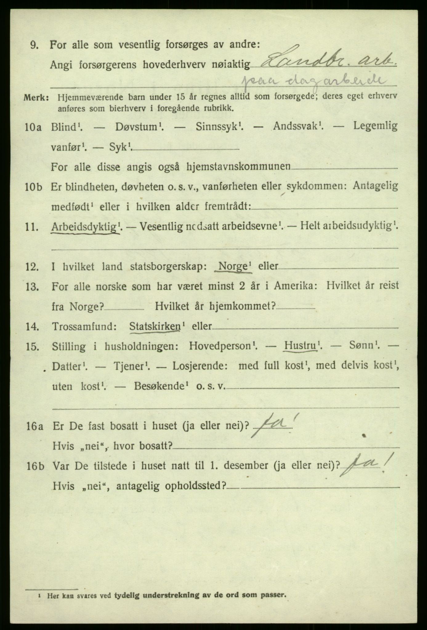 SAB, 1920 census for Leikanger, 1920, p. 1403