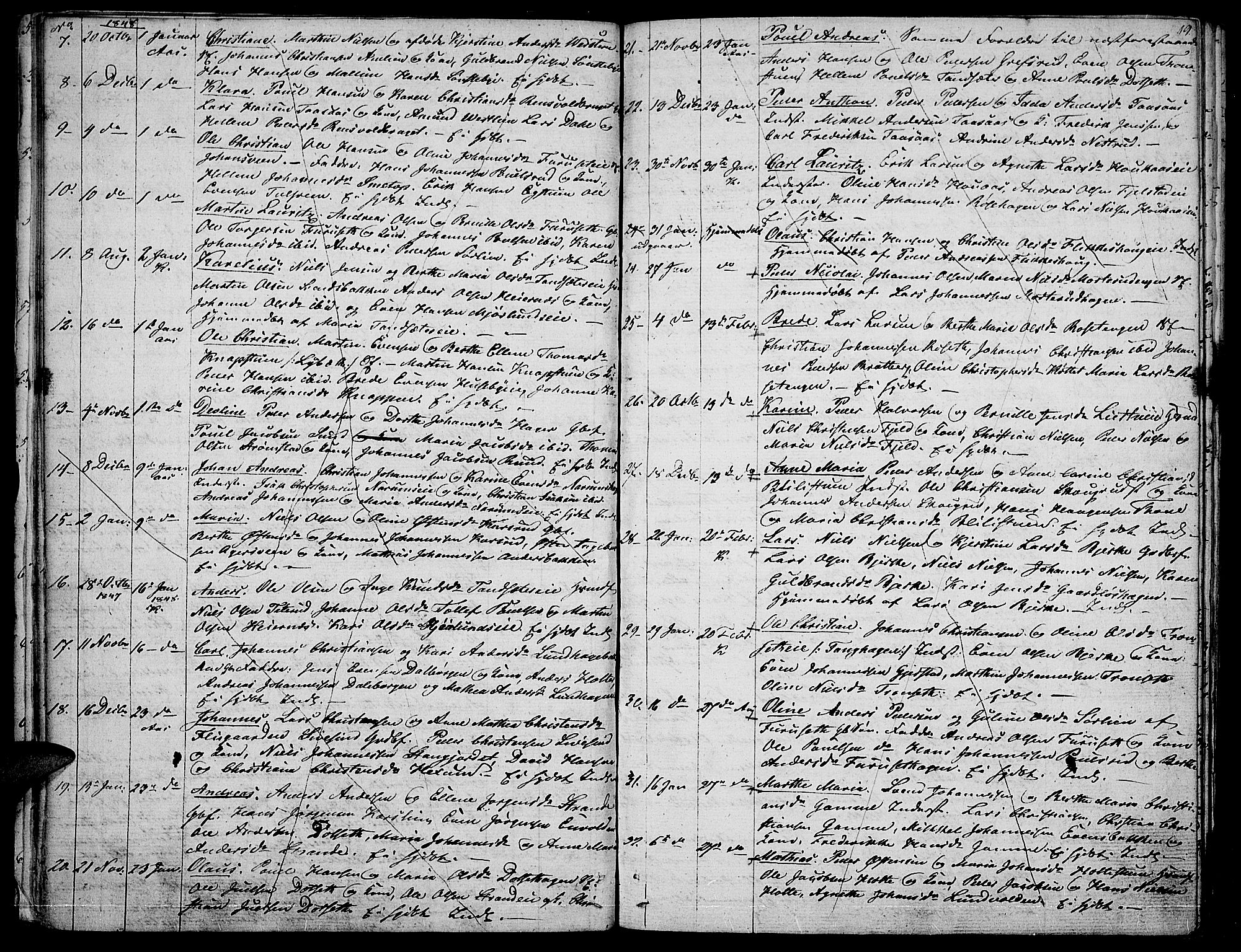 Vestre Toten prestekontor, SAH/PREST-108/H/Ha/Hab/L0003: Parish register (copy) no. 3, 1846-1854, p. 19