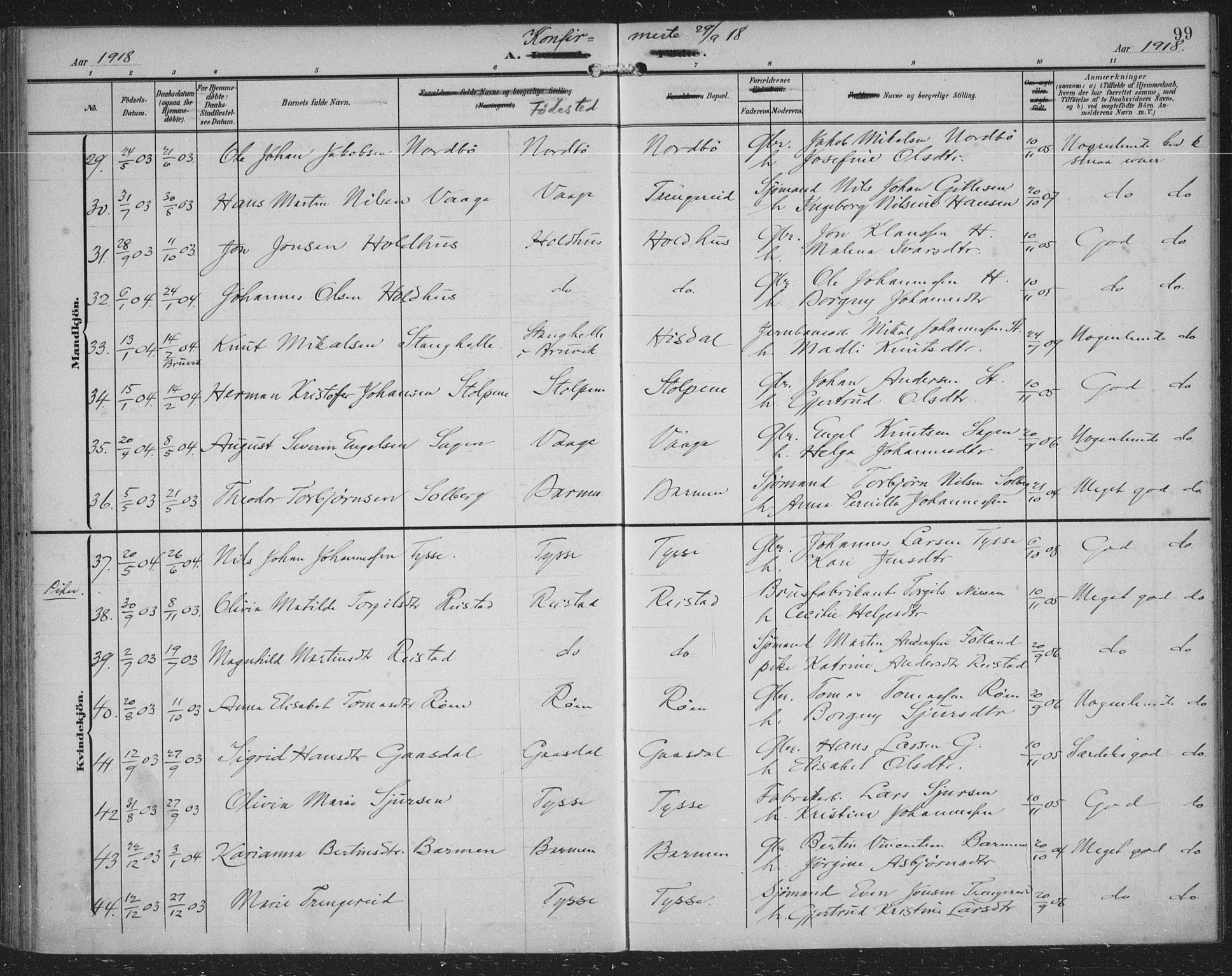 Samnanger Sokneprestembete, AV/SAB-A-77501/H/Haa: Parish register (official) no. A 2, 1902-1918, p. 99