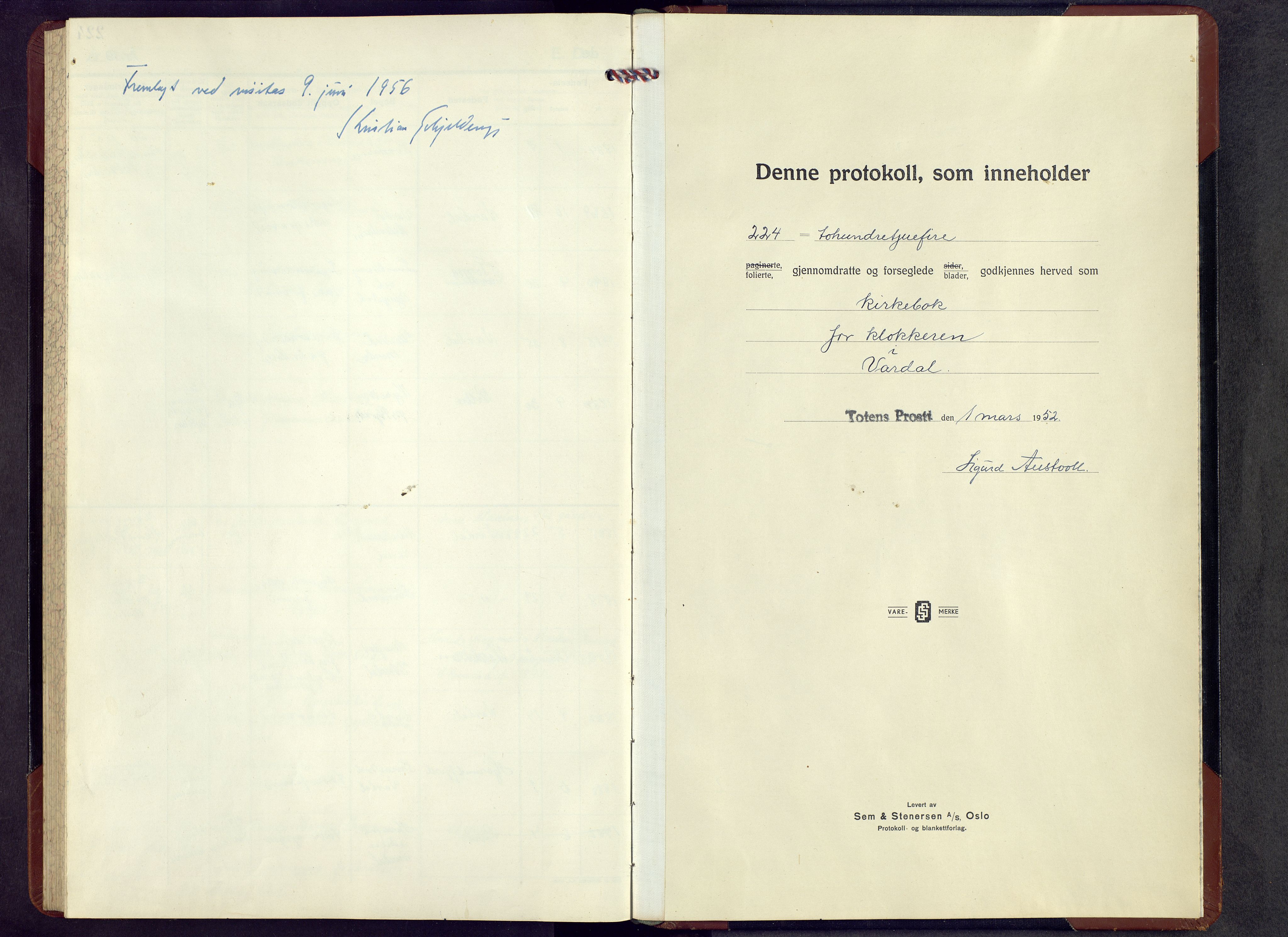 Vardal prestekontor, AV/SAH-PREST-100/H/Ha/Hab/L0021: Parish register (copy) no. 21, 1952-1966