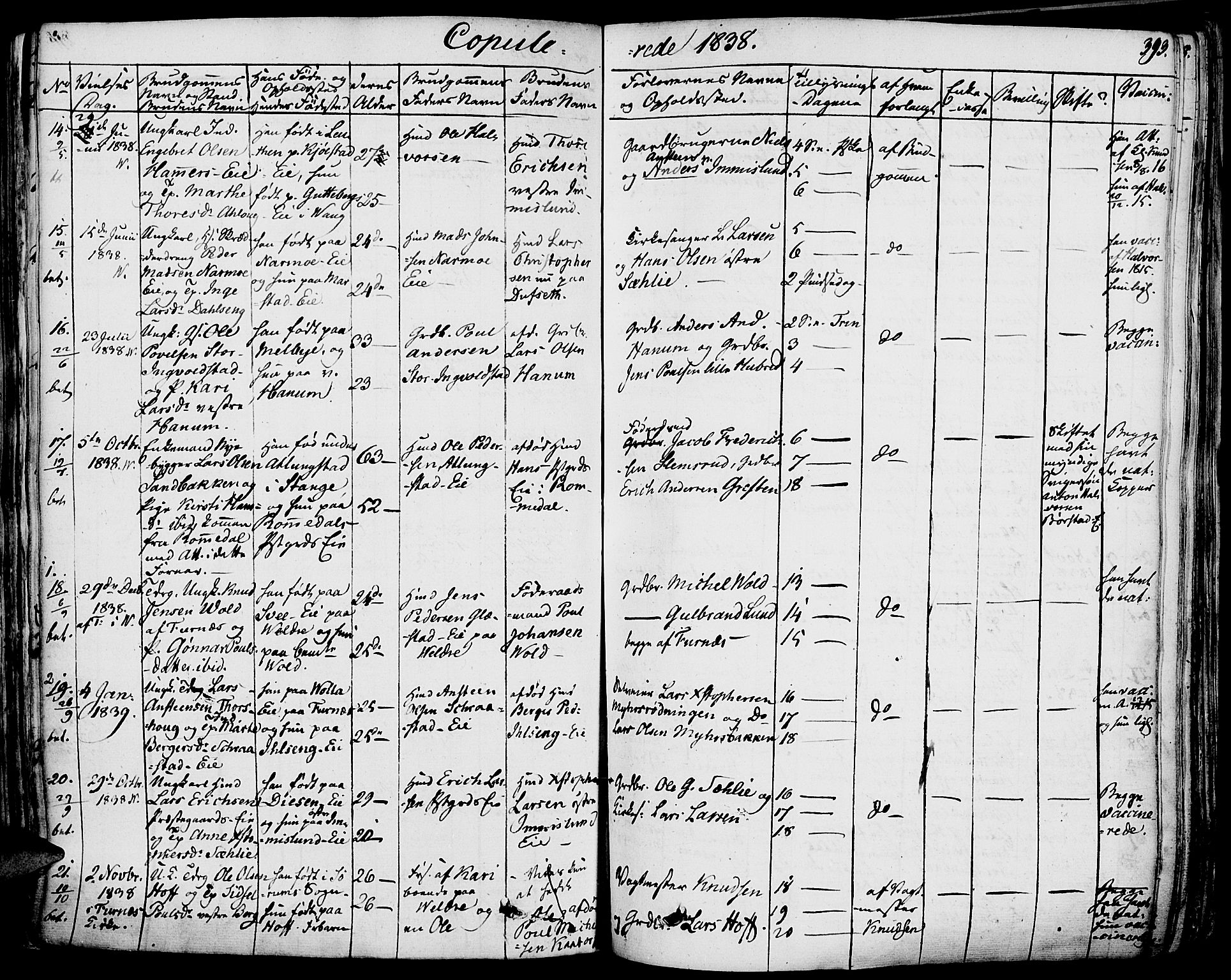 Vang prestekontor, Hedmark, AV/SAH-PREST-008/H/Ha/Haa/L0009: Parish register (official) no. 9, 1826-1841, p. 393