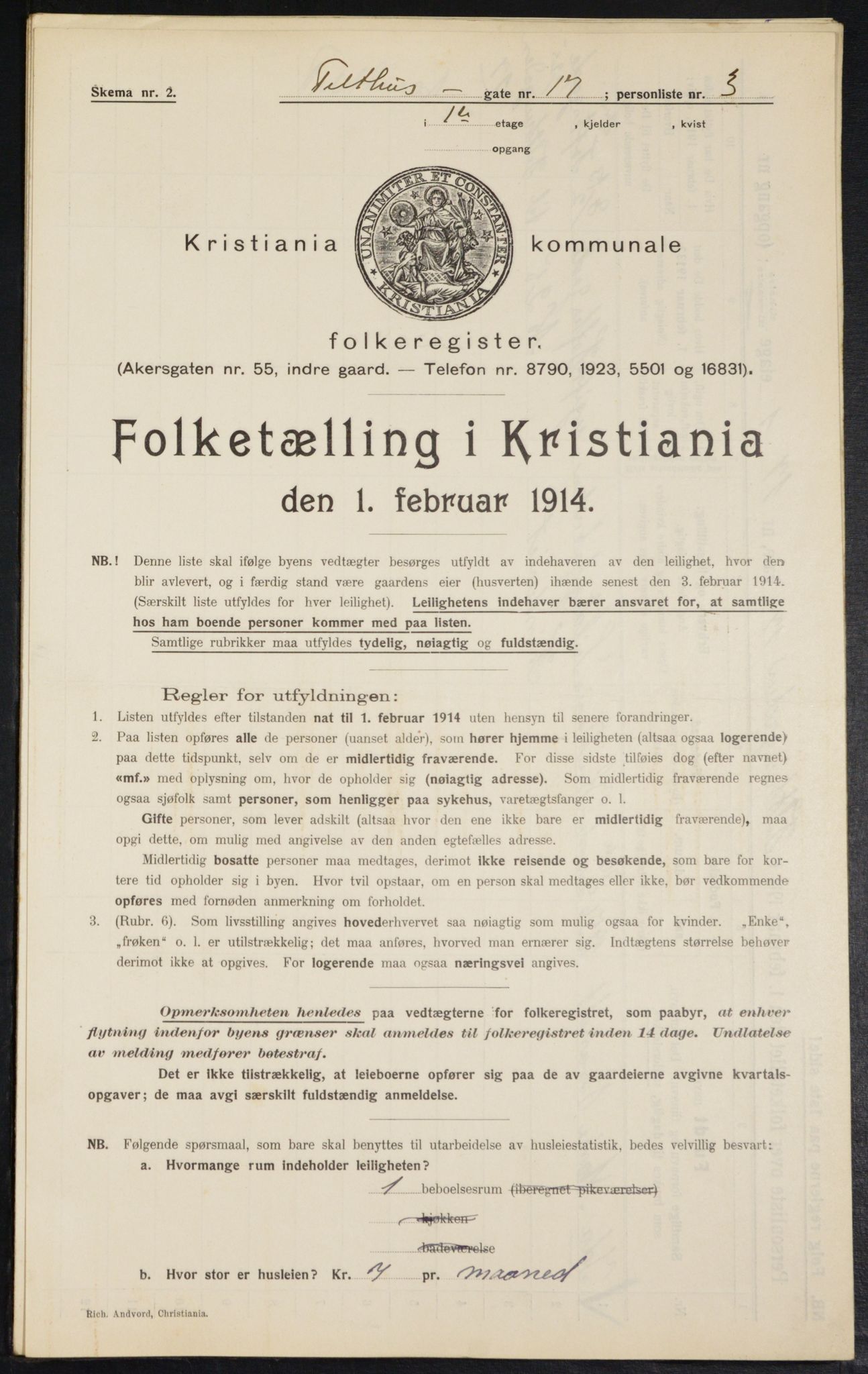 OBA, Municipal Census 1914 for Kristiania, 1914, p. 108478