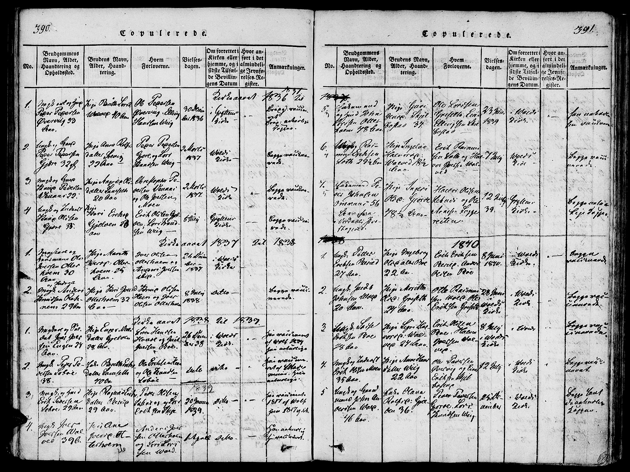 Ministerialprotokoller, klokkerbøker og fødselsregistre - Møre og Romsdal, SAT/A-1454/543/L0561: Parish register (official) no. 543A01, 1818-1853, p. 390-391