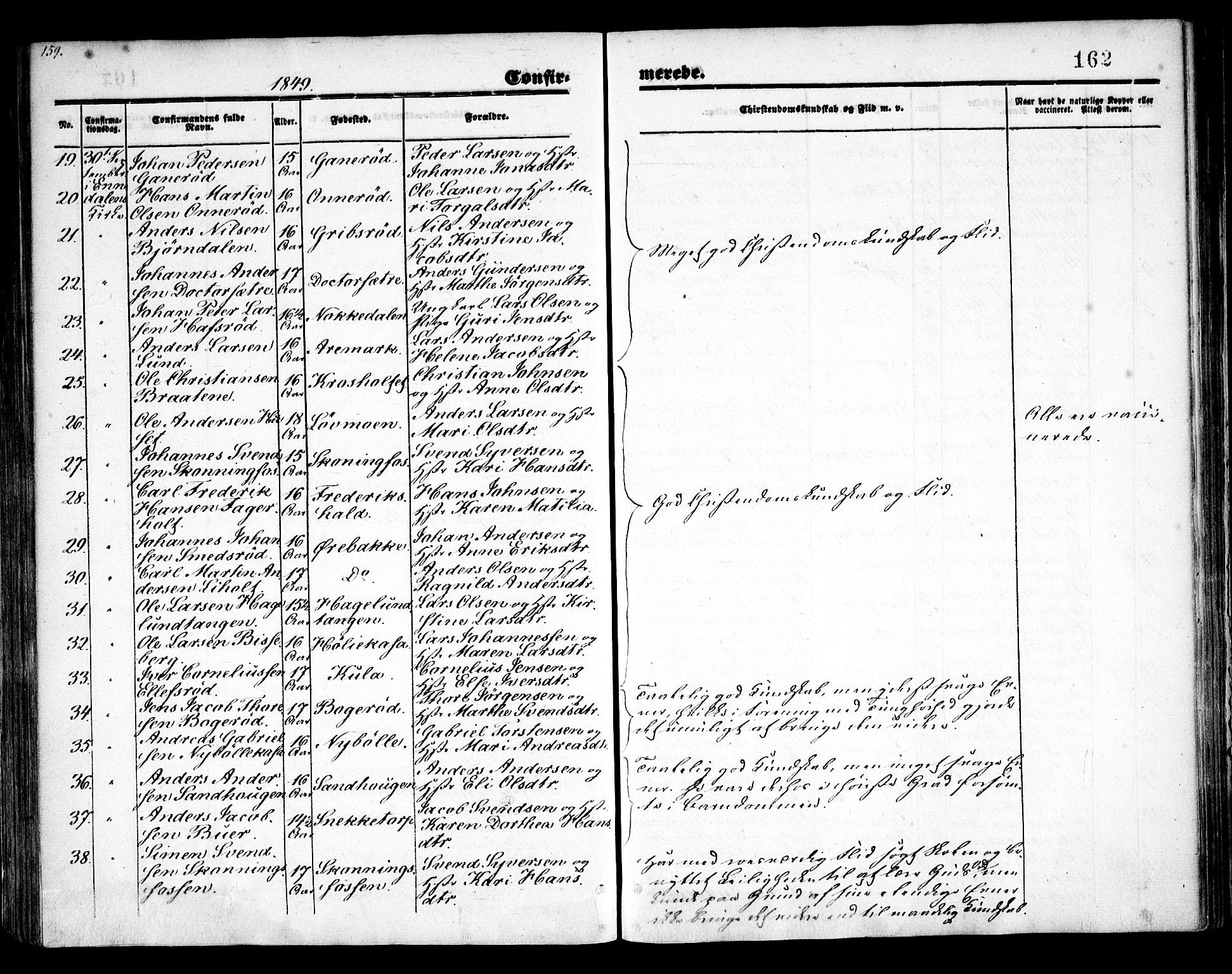 Idd prestekontor Kirkebøker, SAO/A-10911/F/Fc/L0004a: Parish register (official) no. III 4A, 1848-1860, p. 162