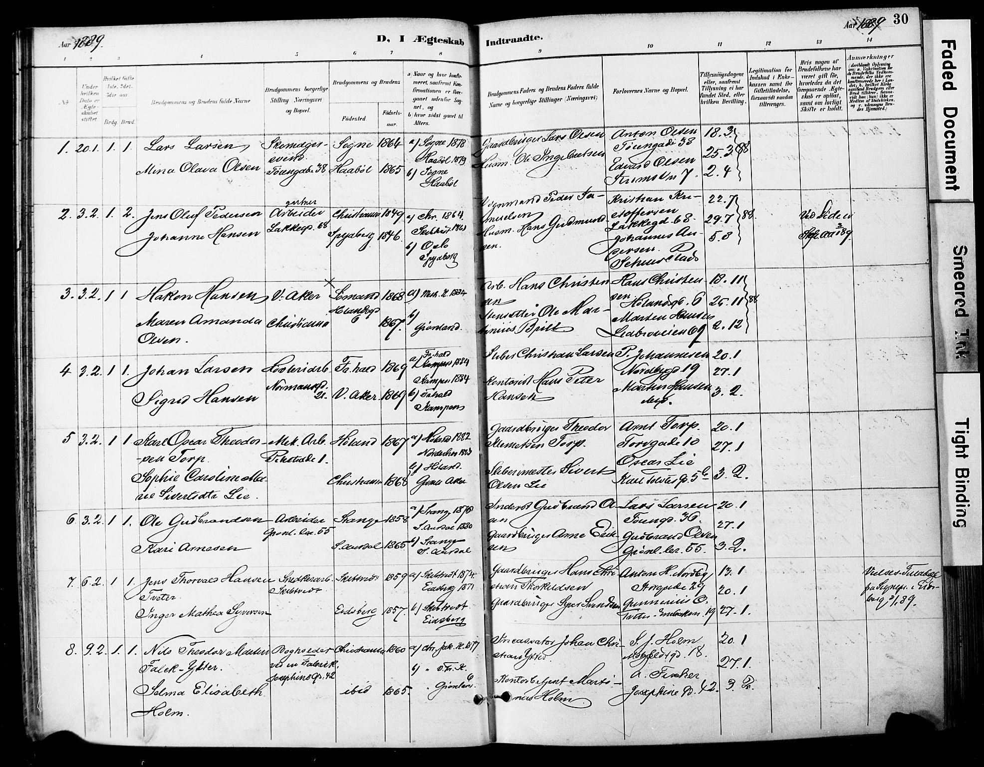 Grønland prestekontor Kirkebøker, SAO/A-10848/F/Fa/L0013: Parish register (official) no. 13, 1887-1906, p. 30