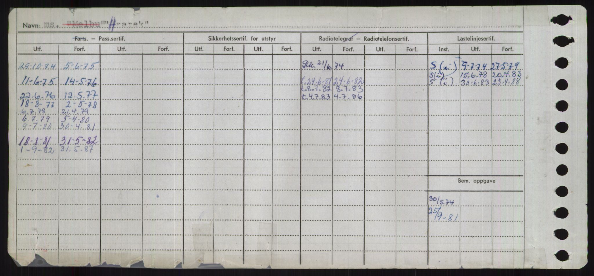 Sjøfartsdirektoratet med forløpere, Skipsmålingen, RA/S-1627/H/Ha/L0003/0001: Fartøy, Hilm-Mar / Fartøy, Hilm-Kol, p. 258