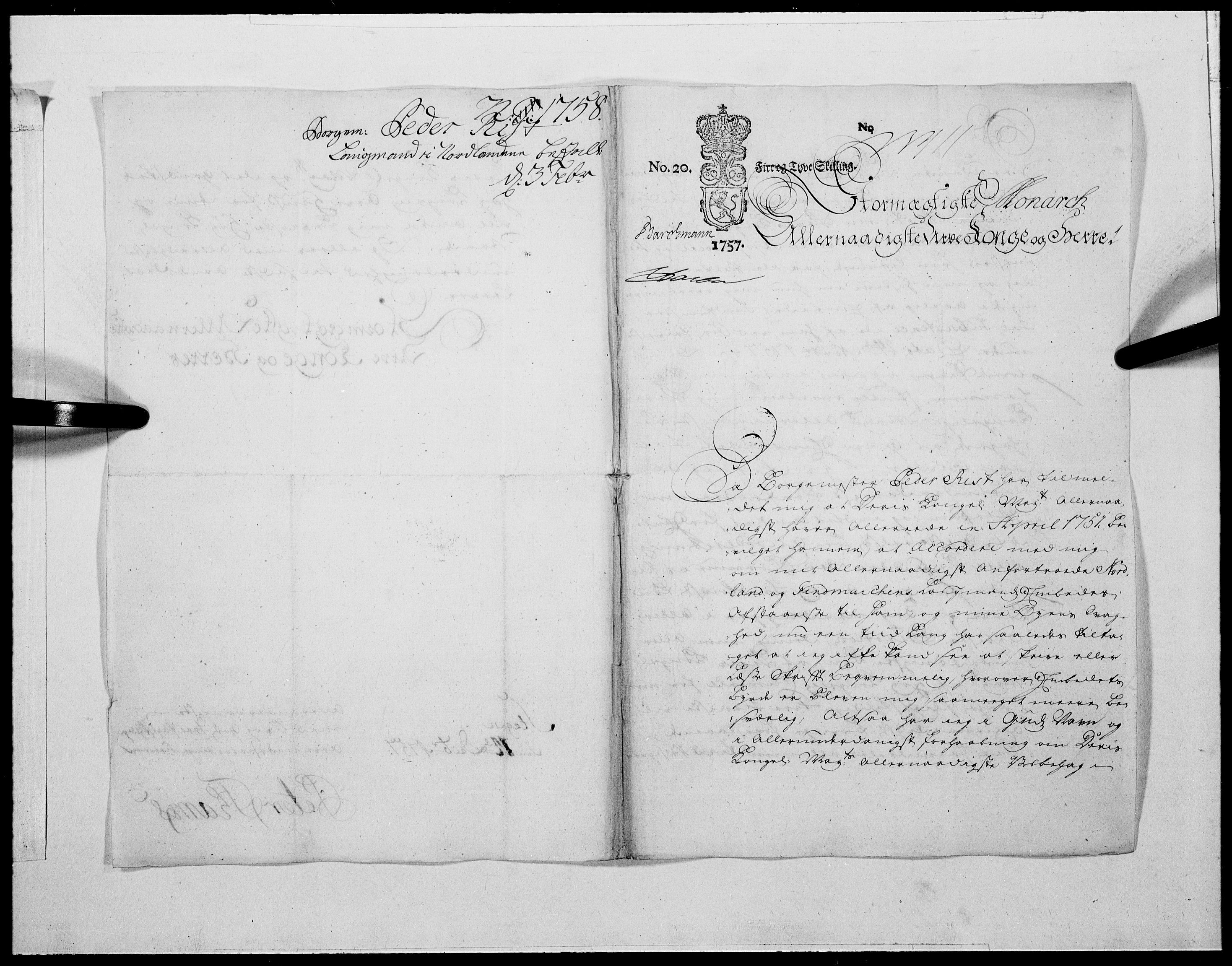 Danske Kanselli 1572-1799, AV/RA-EA-3023/F/Fc/Fcc/Fcca/L0175: Norske innlegg 1572-1799, 1758, p. 44