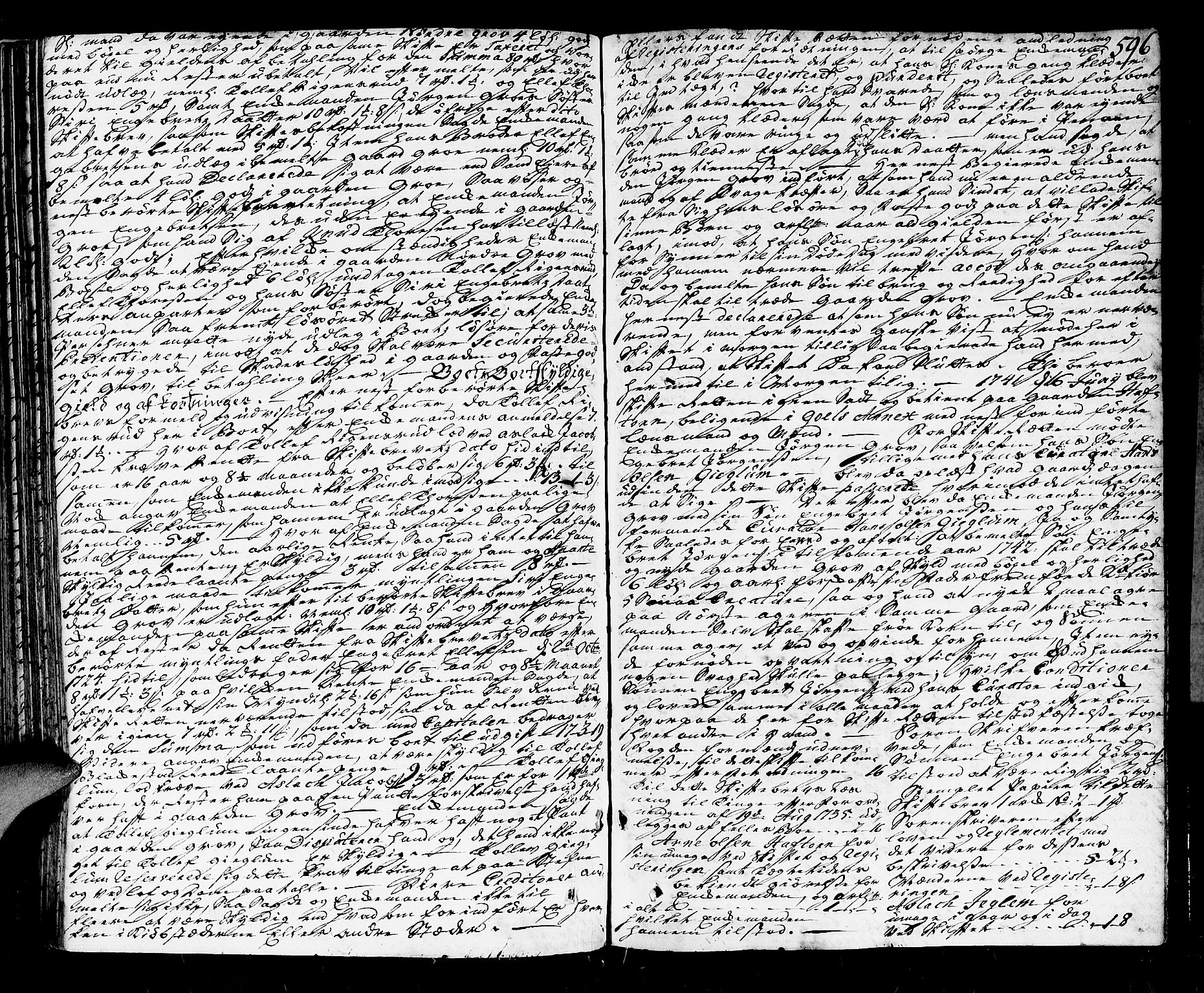 Ringerike og Hallingdal sorenskriveri, AV/SAKO-A-81/H/Ha/L0012: Skifteprotokoll, 1739-1741, p. 595b-596a