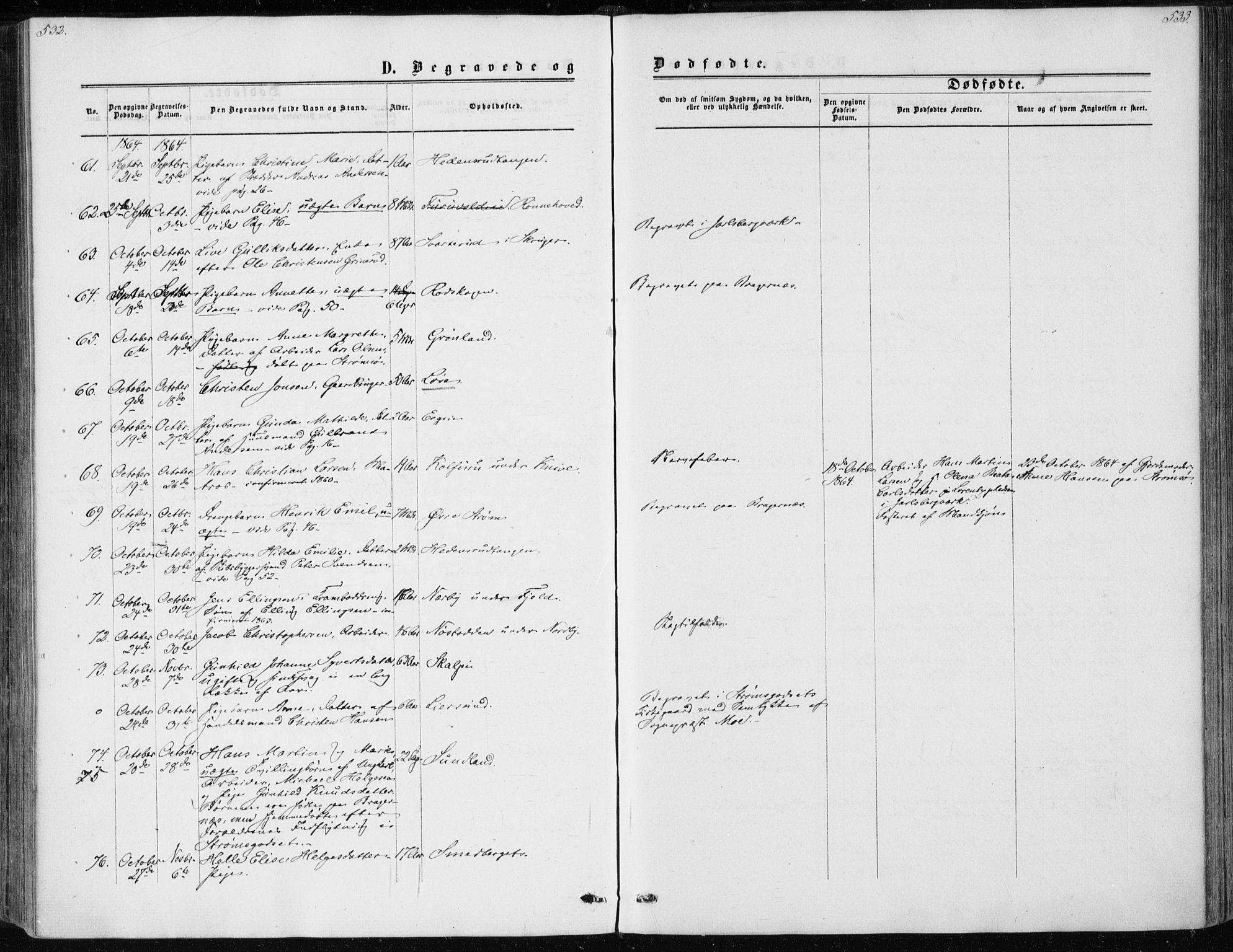 Skoger kirkebøker, SAKO/A-59/F/Fa/L0004: Parish register (official) no. I 4, 1862-1872, p. 532-533