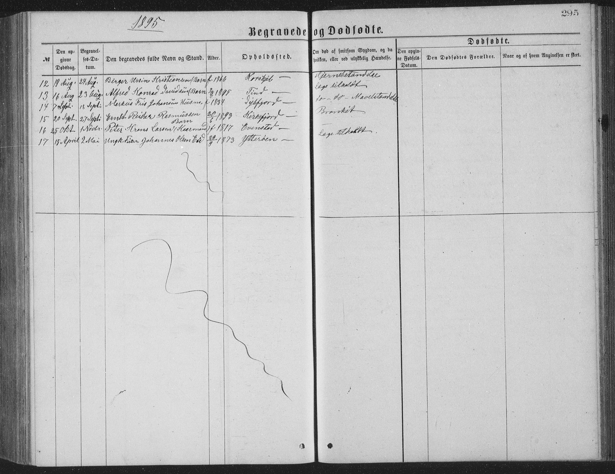 Ministerialprotokoller, klokkerbøker og fødselsregistre - Nordland, AV/SAT-A-1459/886/L1225: Parish register (copy) no. 886C02, 1874-1896, p. 295