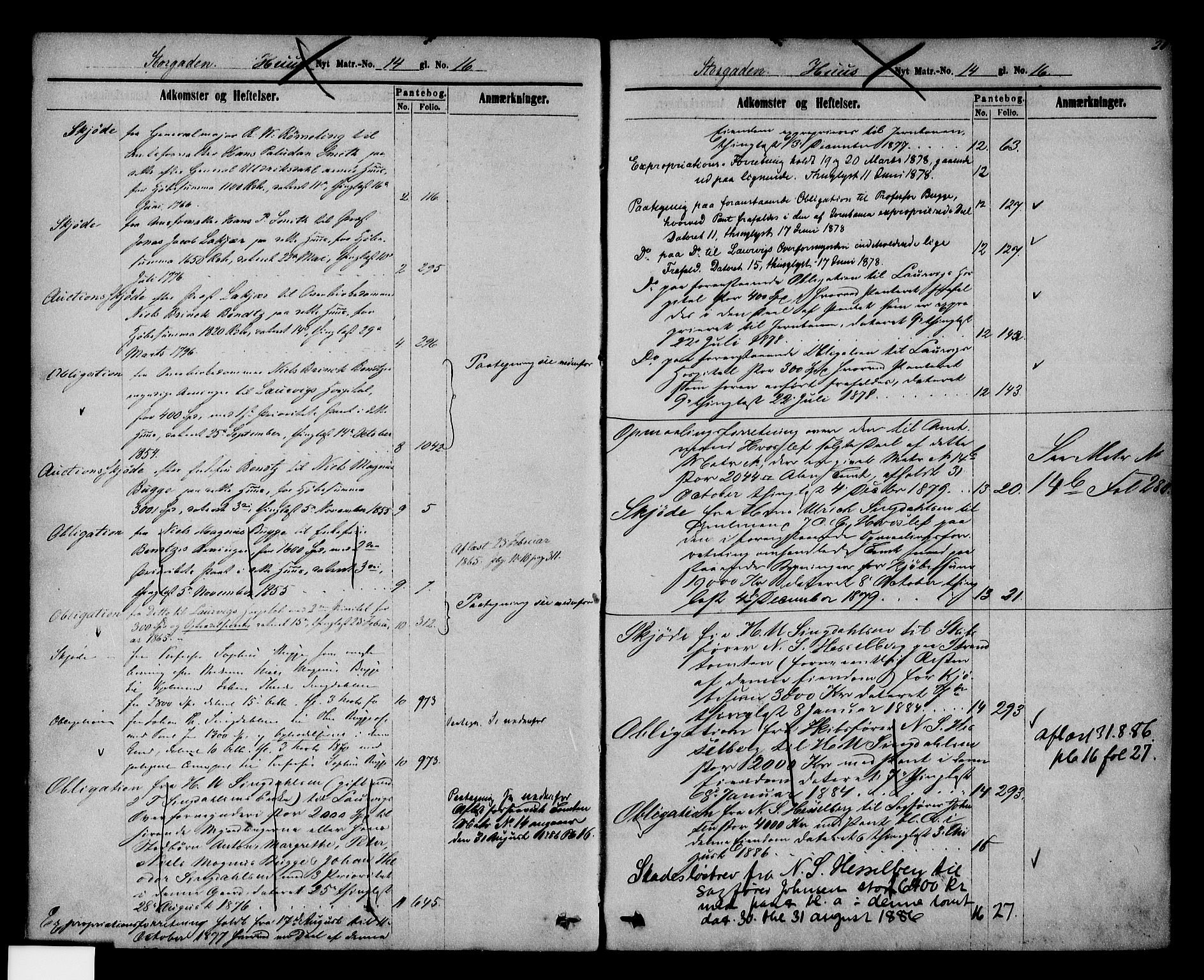 Larvik byfogd, AV/SAKO-A-218/G/Gb/Gba/Gbaa/L0004: Mortgage register no. I 4, p. 20