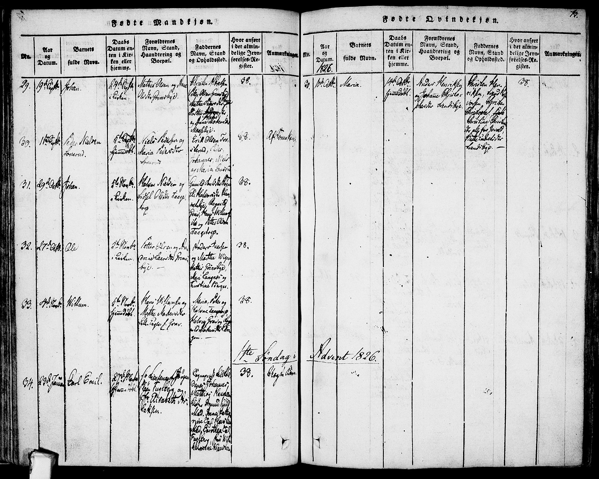 Rødenes prestekontor Kirkebøker, AV/SAO-A-2005/F/Fa/L0004: Parish register (official) no. I 4, 1814-1838, p. 73