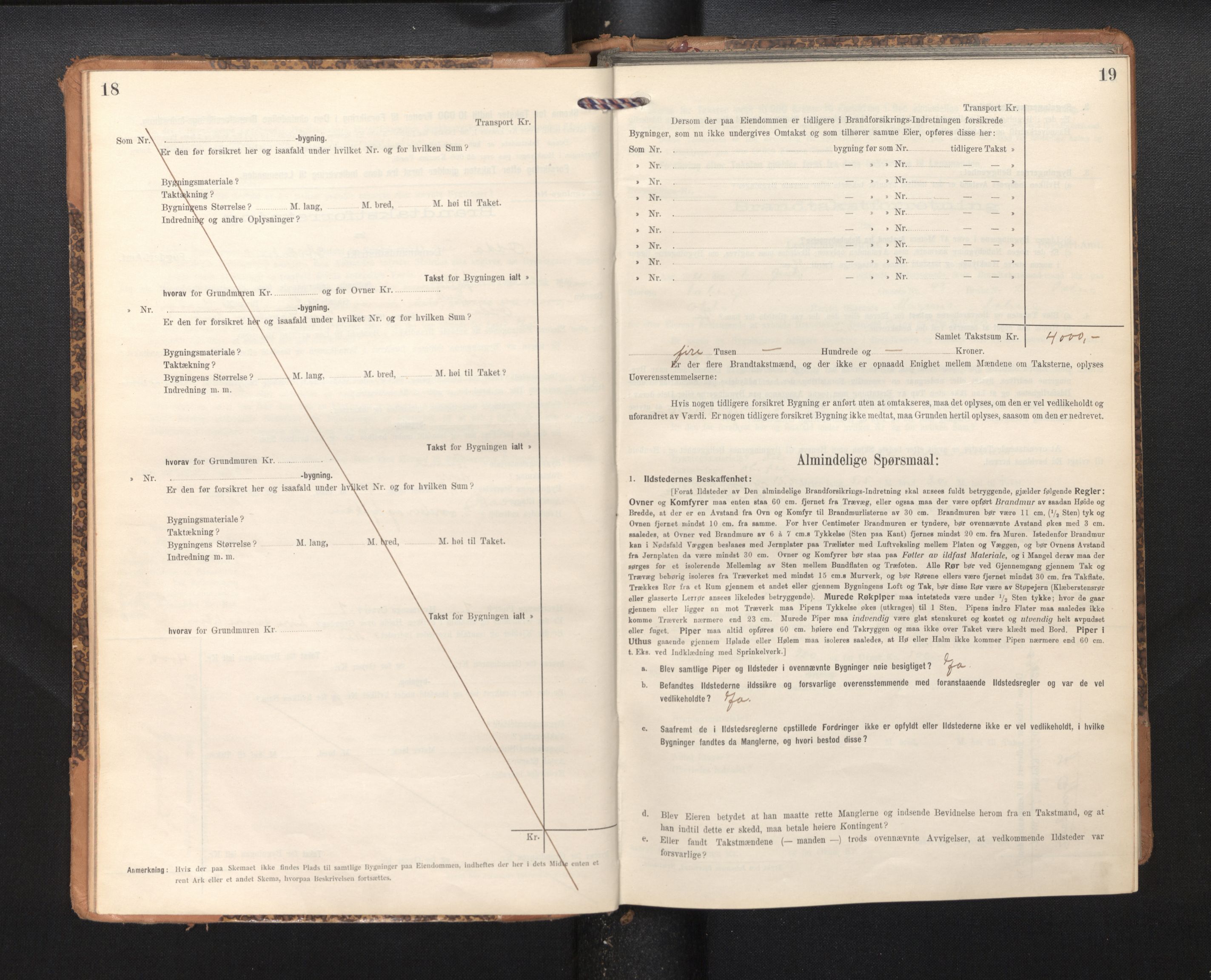 Lensmannen i Odda, AV/SAB-A-34001/0012/L0003: Branntakstprotokoll, skjematakst, 1916-1948, p. 18-19