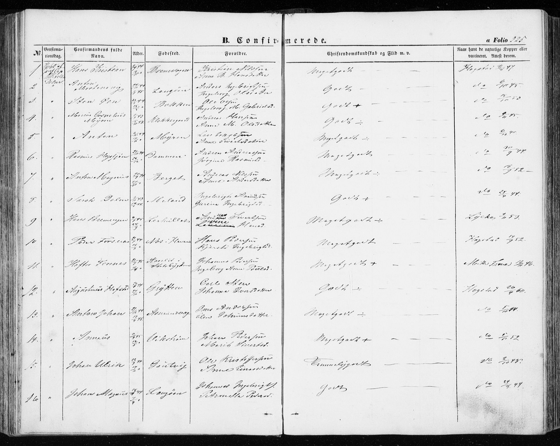 Ministerialprotokoller, klokkerbøker og fødselsregistre - Sør-Trøndelag, SAT/A-1456/634/L0530: Parish register (official) no. 634A06, 1852-1860, p. 225