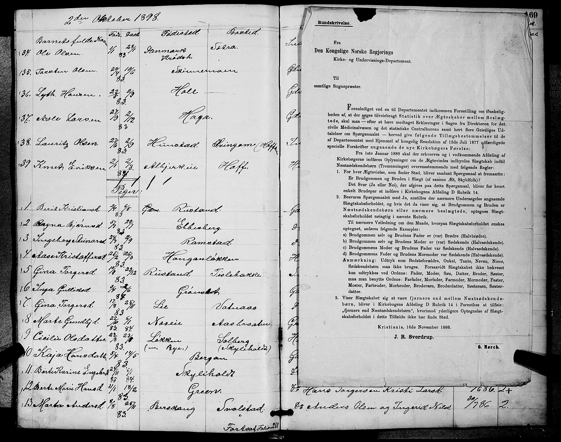 Sigdal kirkebøker, SAKO/A-245/G/Ga/L0005: Parish register (copy) no. I 5, 1886-1900, p. 169