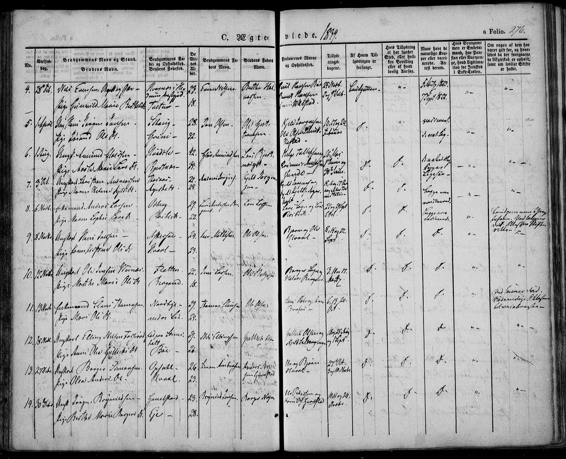 Lardal kirkebøker, SAKO/A-350/F/Fa/L0006: Parish register (official) no. I 6, 1835-1860, p. 276