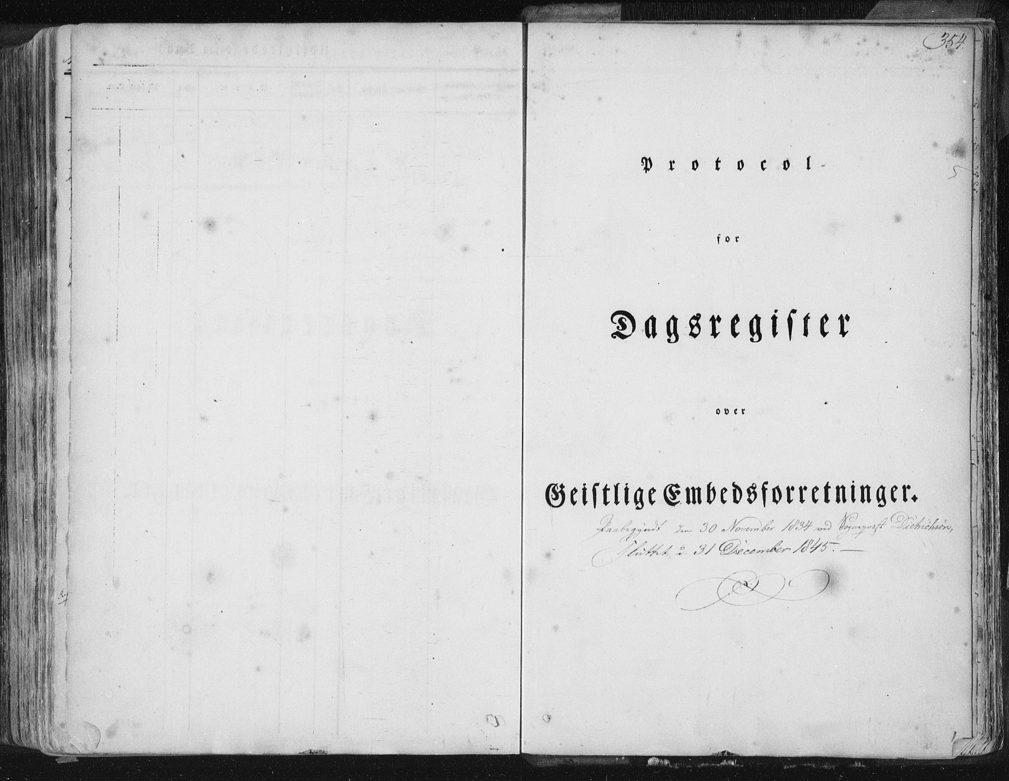 SAB, Hamre sokneprestembete, SAB/A-75501/H/Ha/Haa/Haaa/L0012Parish register (official) no. A 12, 1834-1845, p. 354