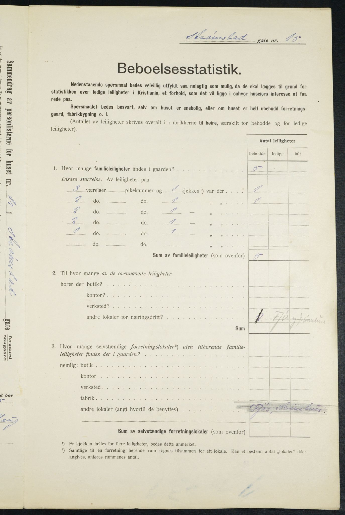 OBA, Municipal Census 1913 for Kristiania, 1913, p. 104018