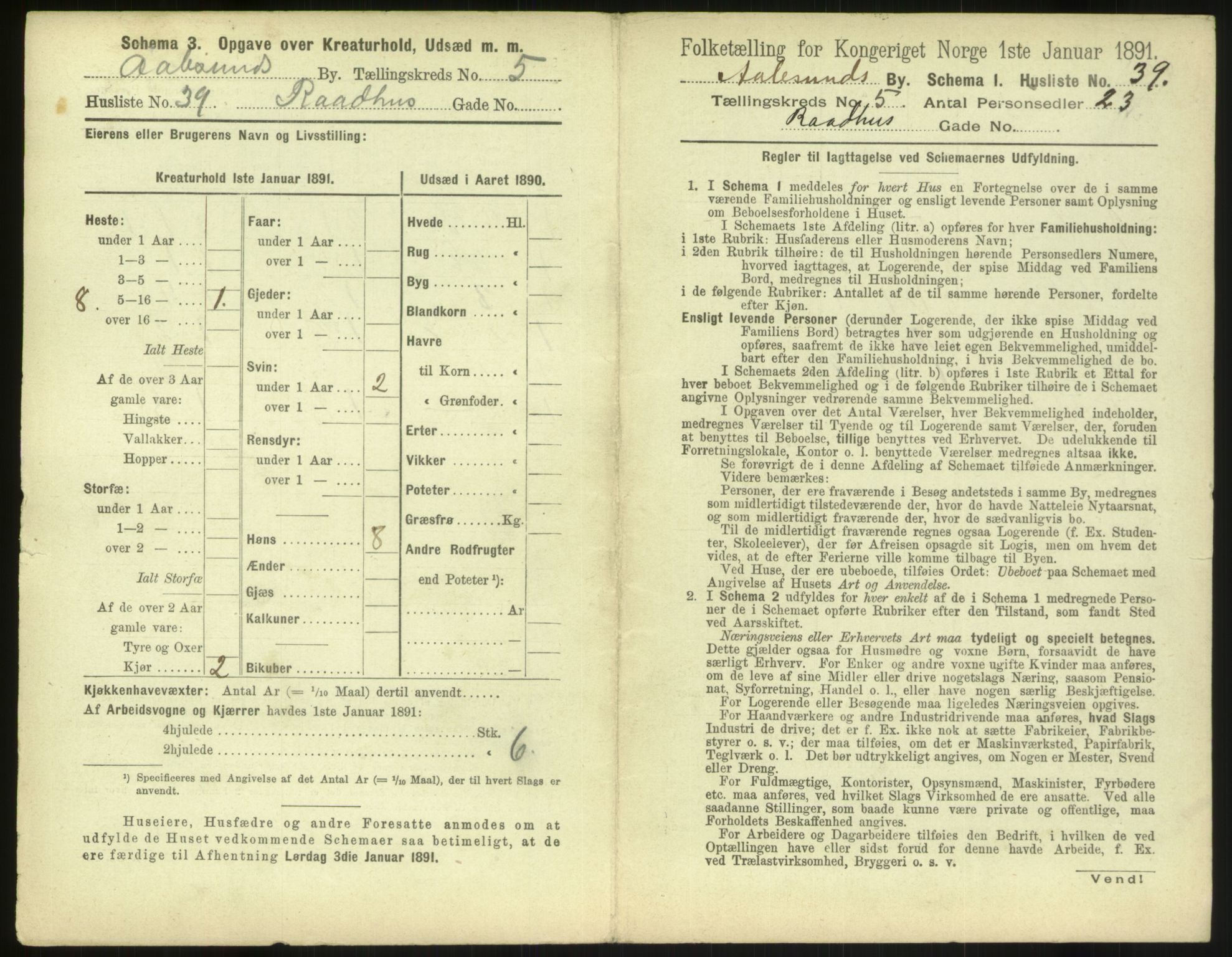 RA, 1891 census for 1501 Ålesund, 1891, p. 456