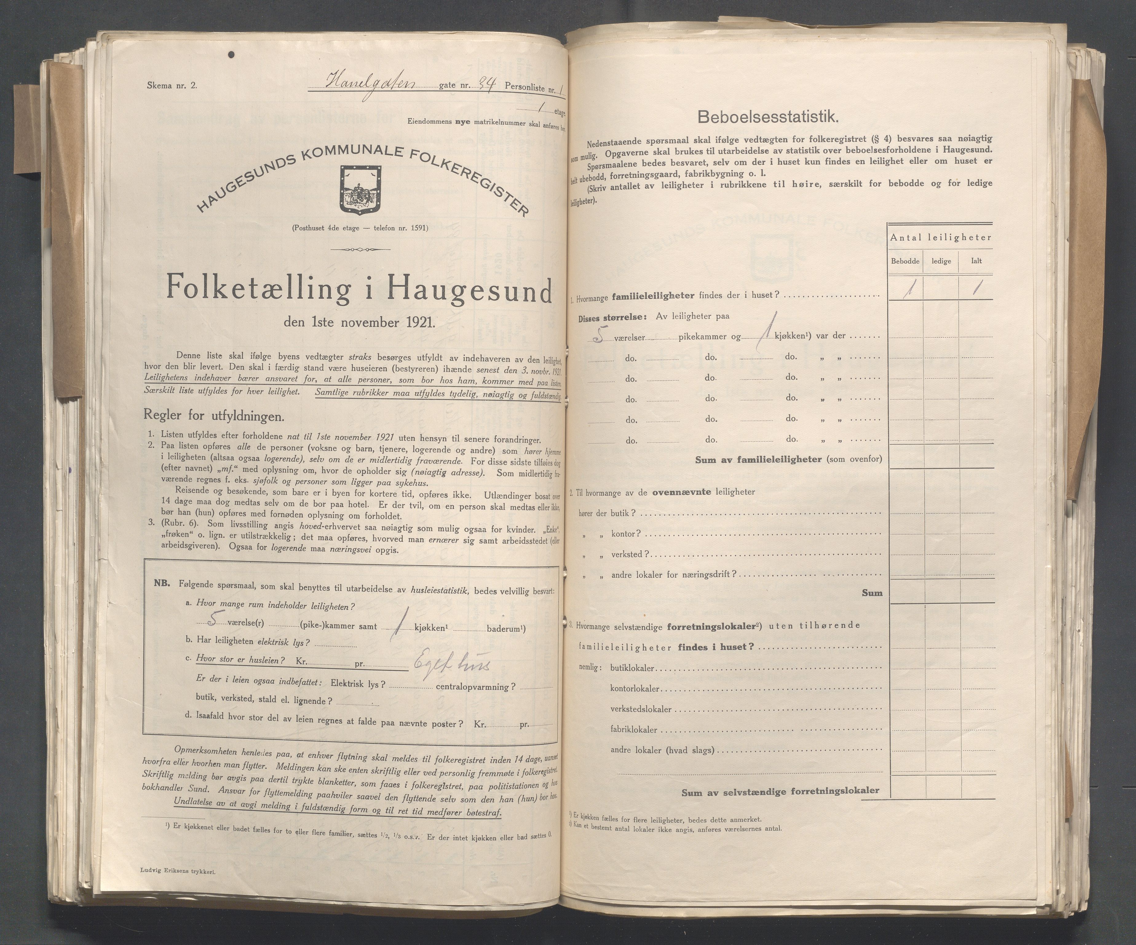 IKAR, Local census 1.11.1921 for Haugesund, 1921, p. 6053