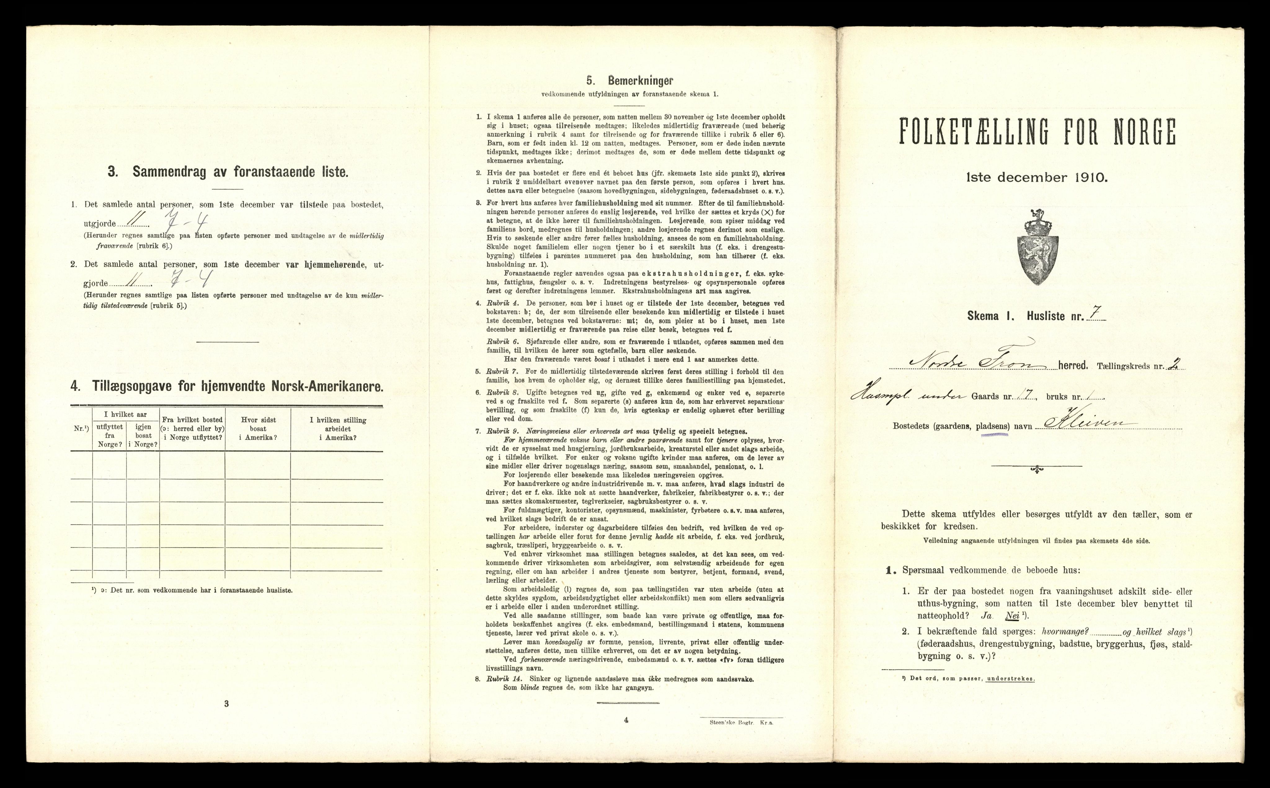 RA, 1910 census for Nord-Fron, 1910, p. 210