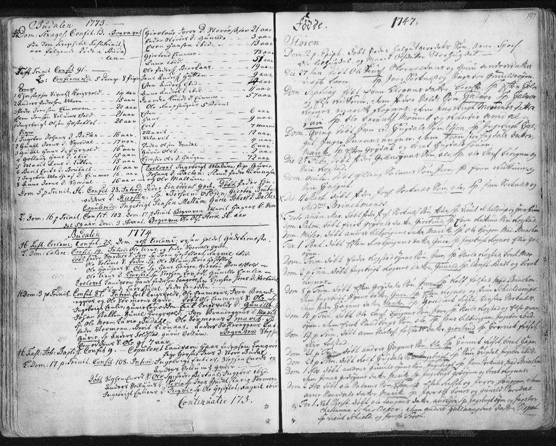 Ministerialprotokoller, klokkerbøker og fødselsregistre - Sør-Trøndelag, SAT/A-1456/687/L0991: Parish register (official) no. 687A02, 1747-1790, p. 197