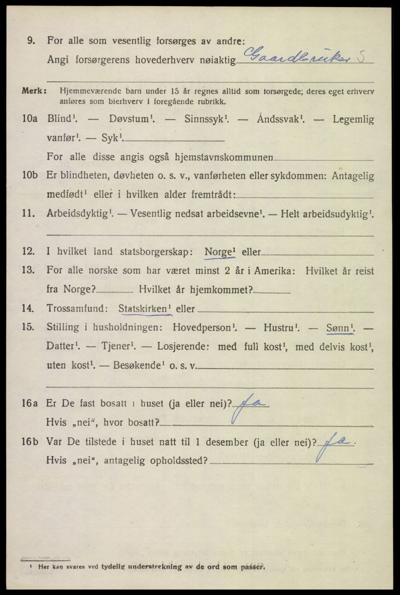 SAK, 1920 census for Herad, 1920, p. 1277
