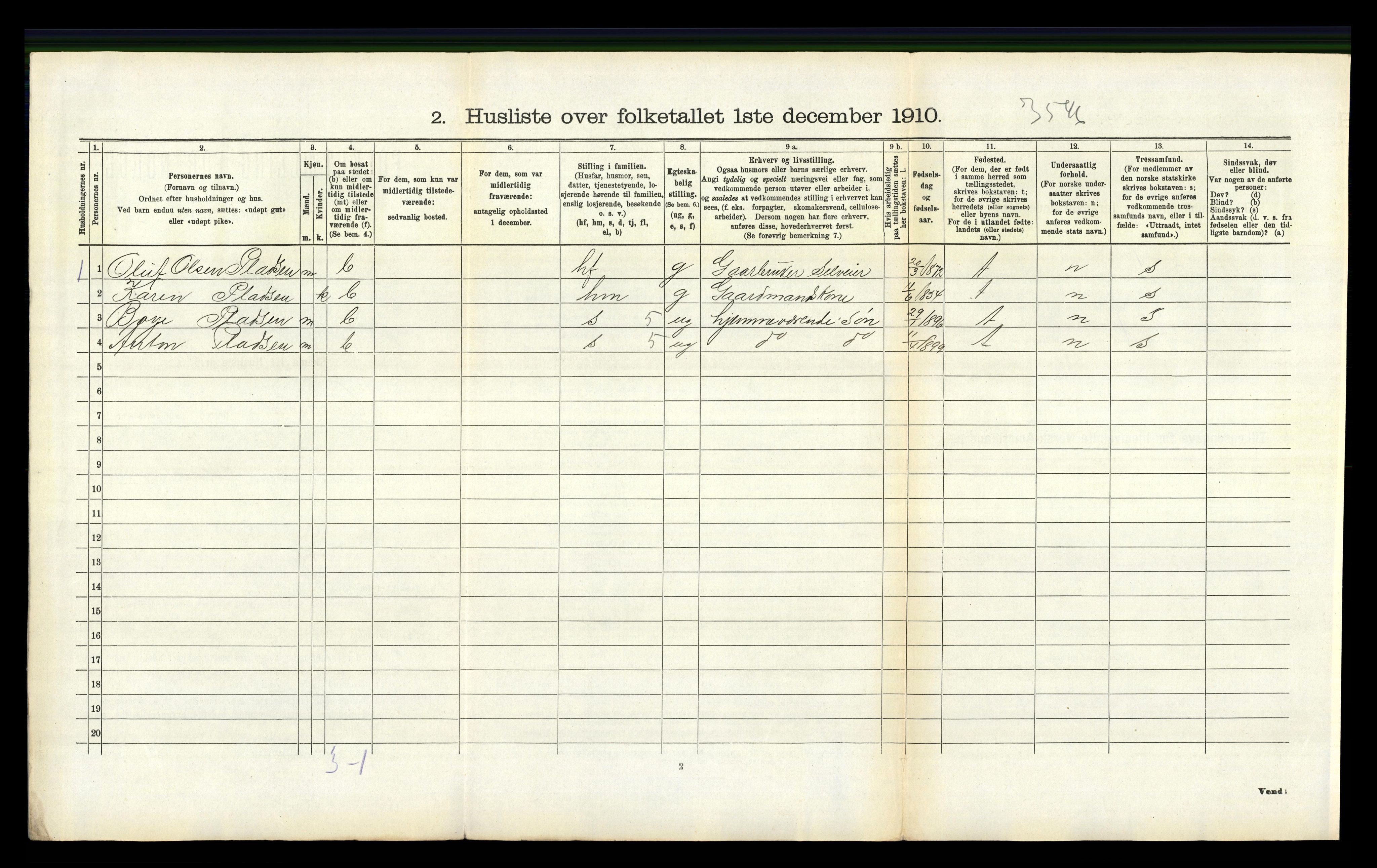 RA, 1910 census for Hedrum, 1910, p. 1291