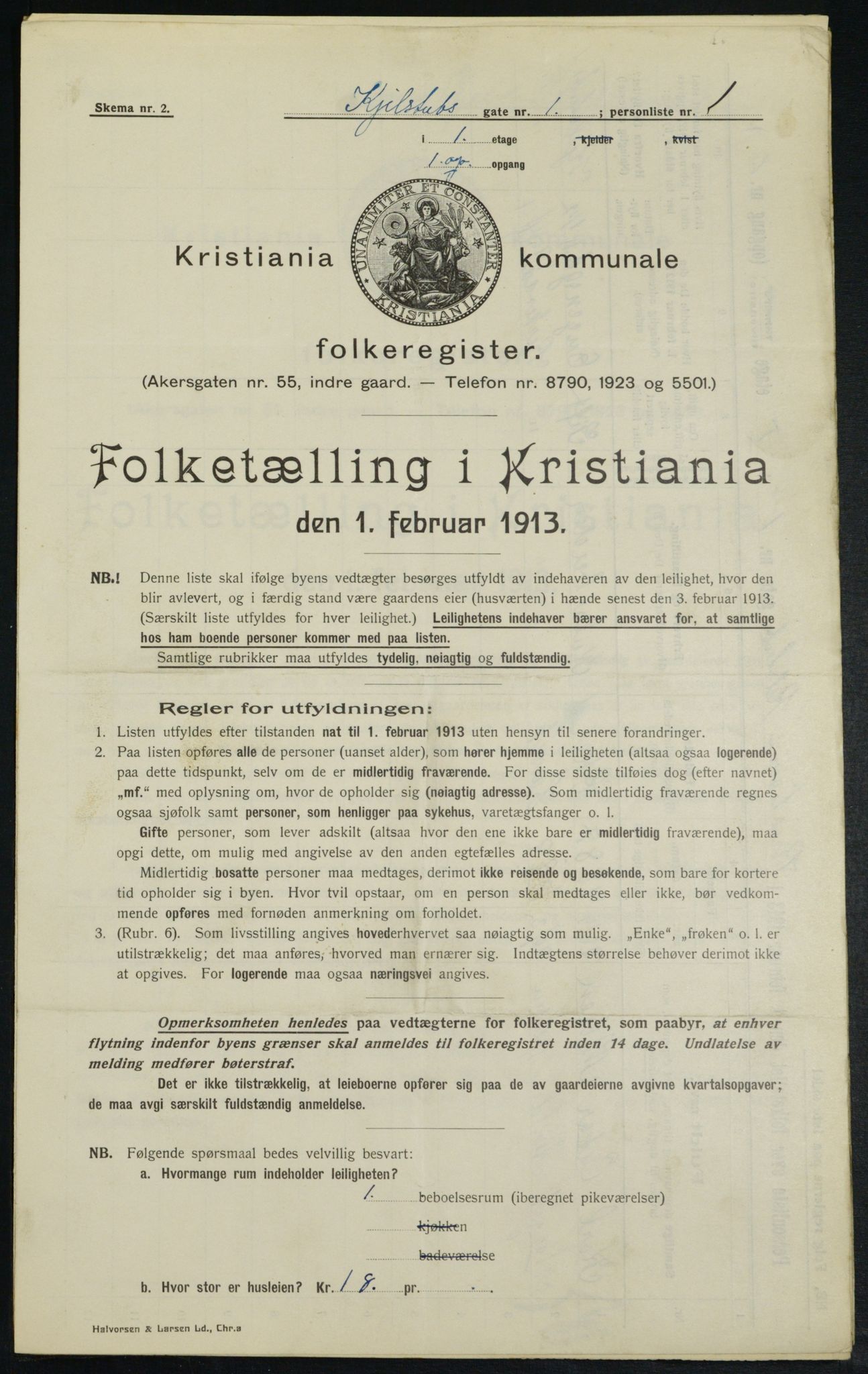 OBA, Municipal Census 1913 for Kristiania, 1913, p. 51214