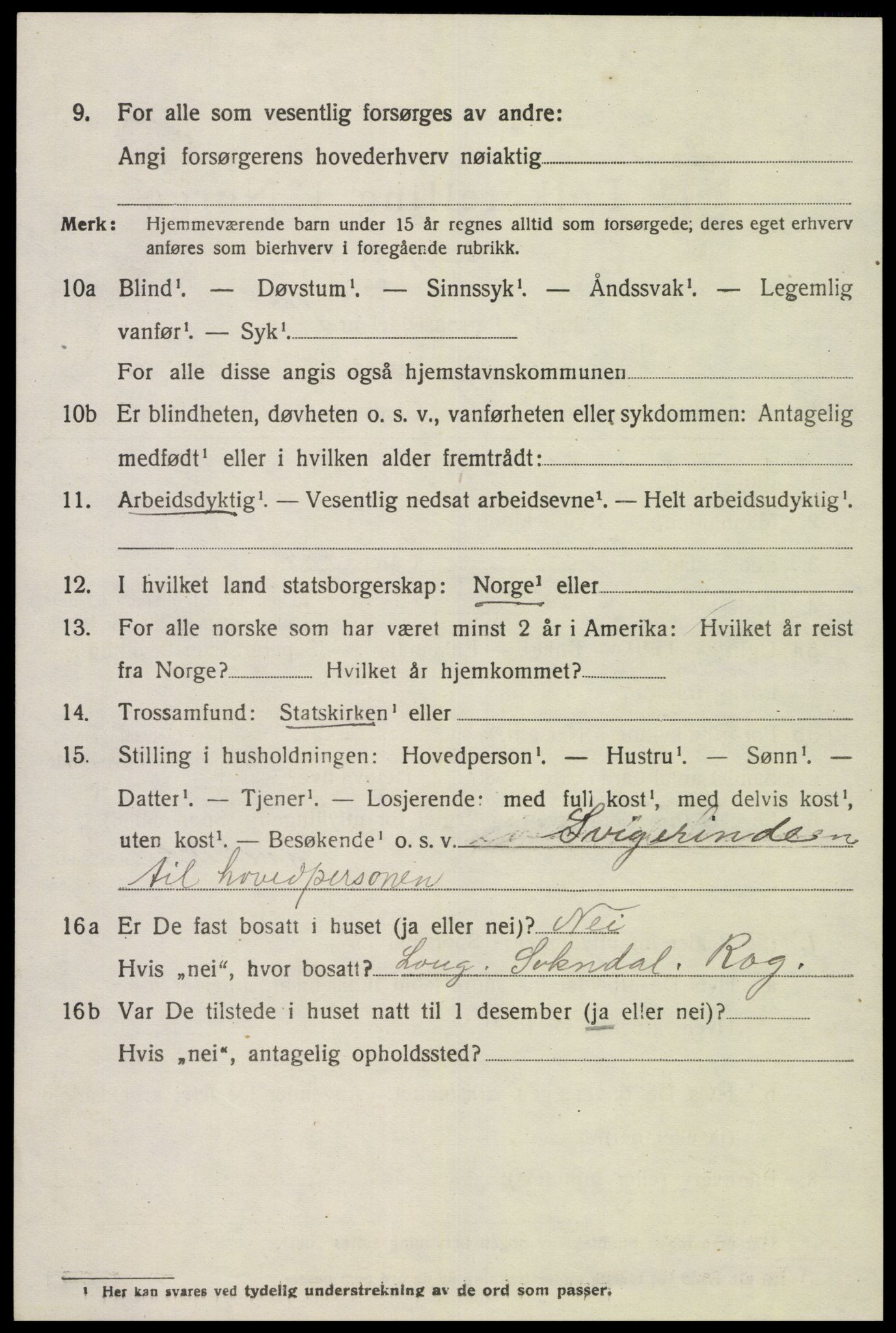 SAK, 1920 census for Hidra, 1920, p. 1537