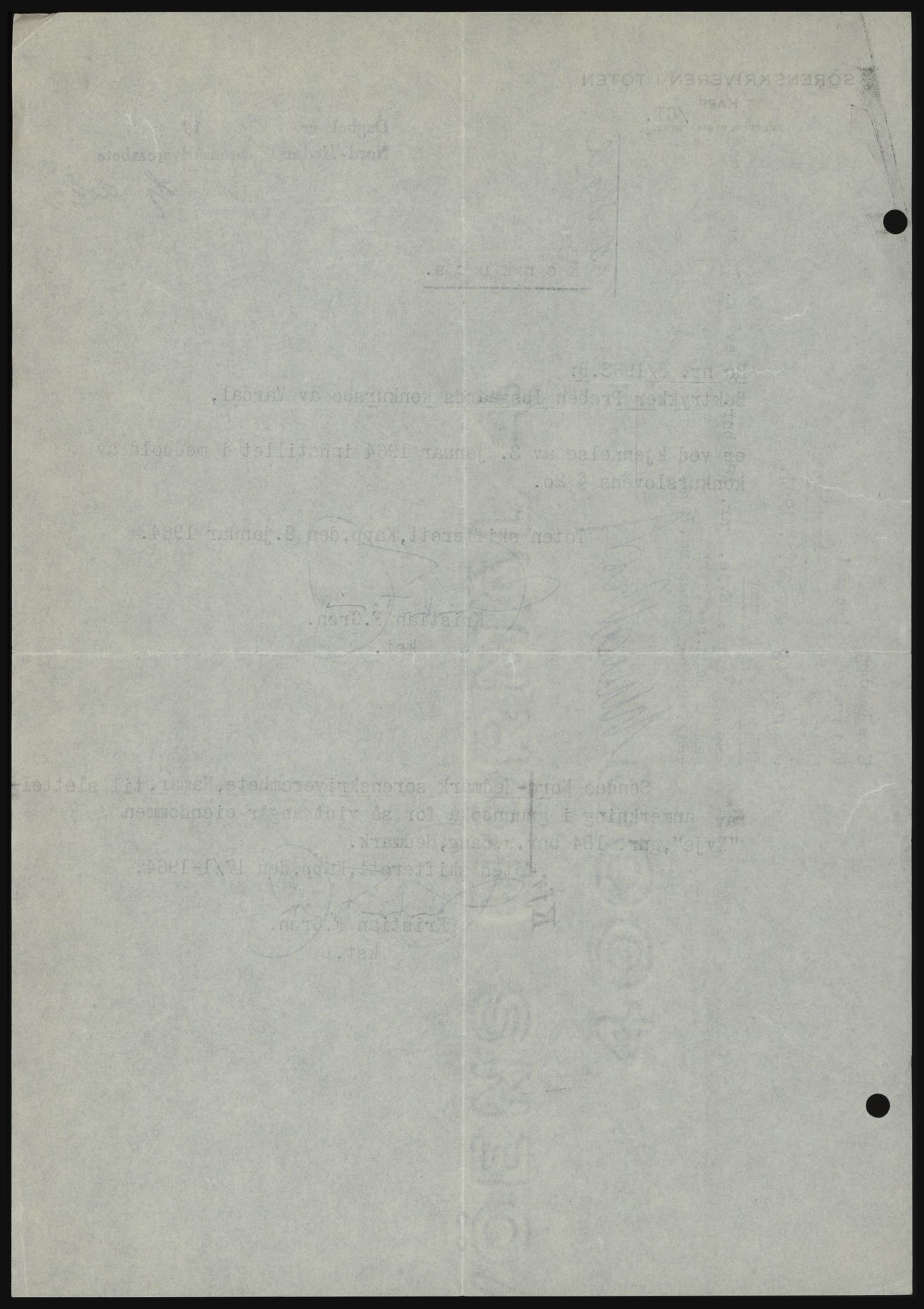 Nord-Hedmark sorenskriveri, SAH/TING-012/H/Hc/L0019: Mortgage book no. 19, 1963-1964, Diary no: : 308/1964