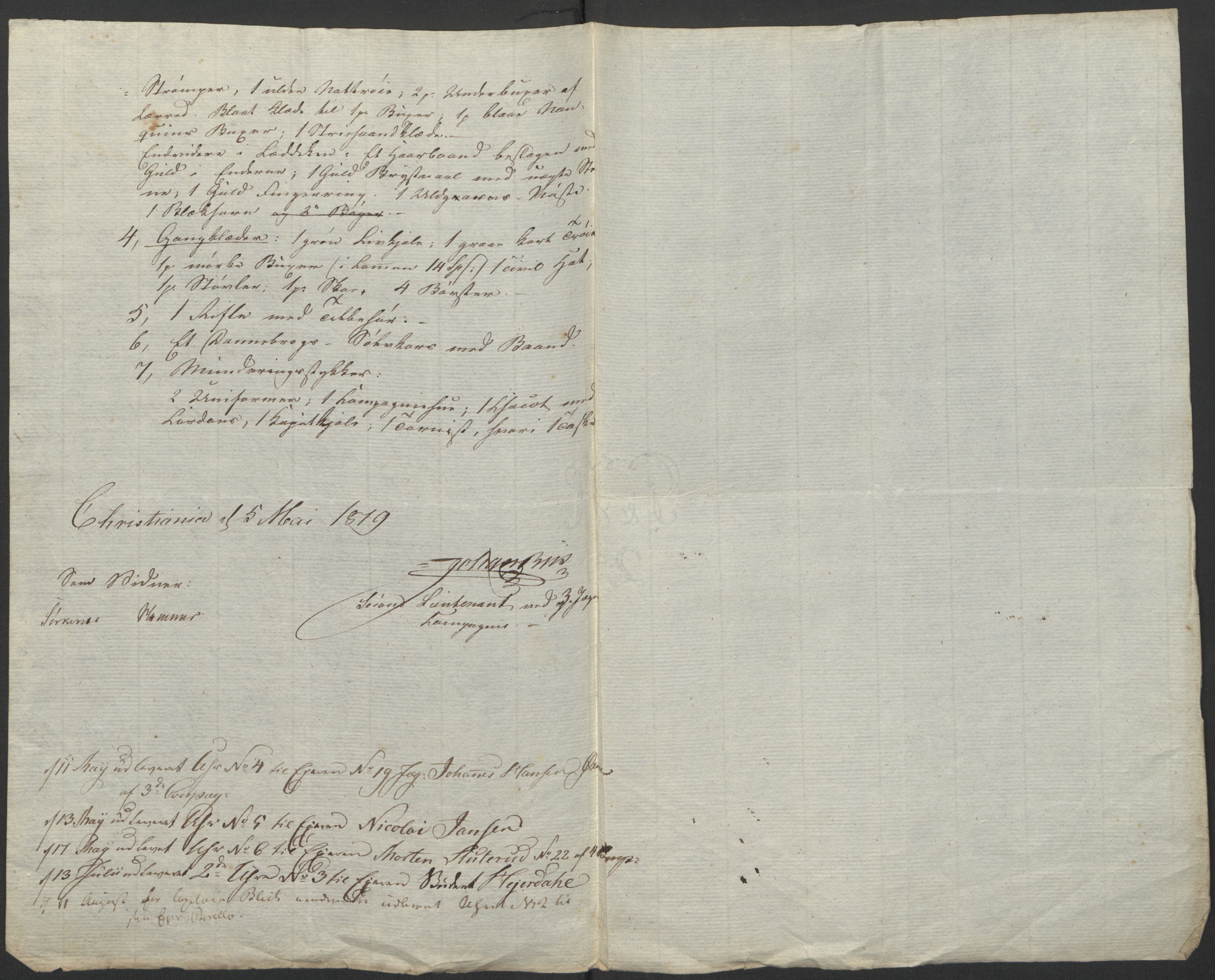 Forsvaret, Generalauditøren, AV/RA-RAFA-1772/F/Fj/Fjb/L0005: Skifter 1818 - 1823, 1818-1823, p. 86