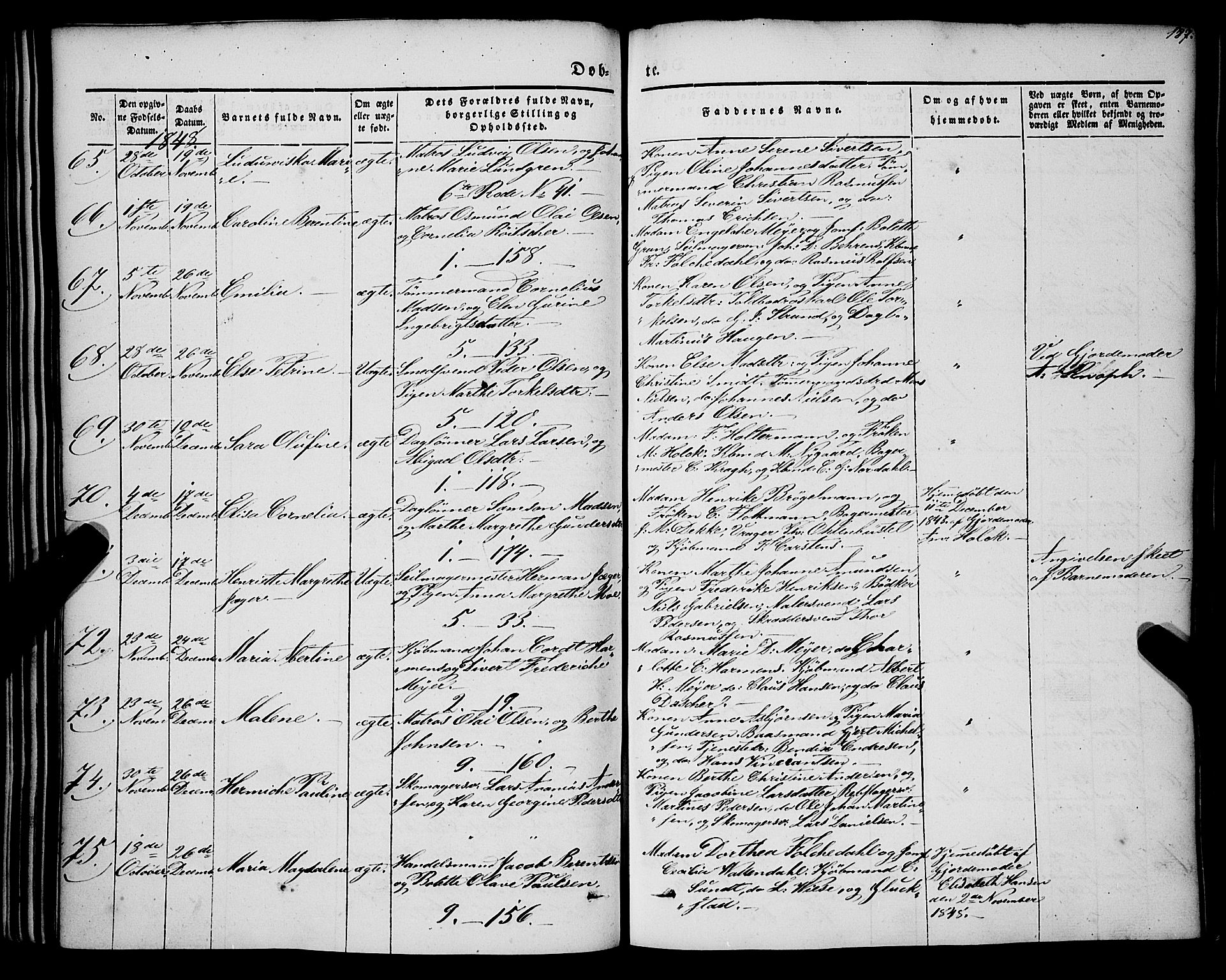 Nykirken Sokneprestembete, SAB/A-77101/H/Haa/L0014: Parish register (official) no. B 1, 1844-1858, p. 187