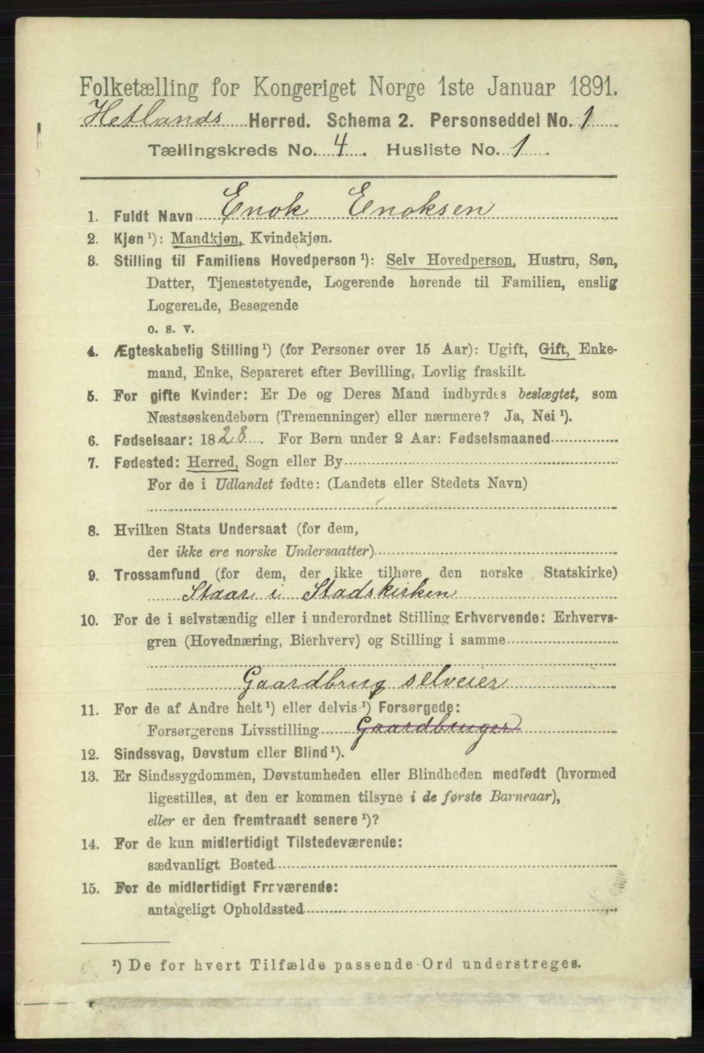 RA, 1891 census for 1126 Hetland, 1891, p. 1984