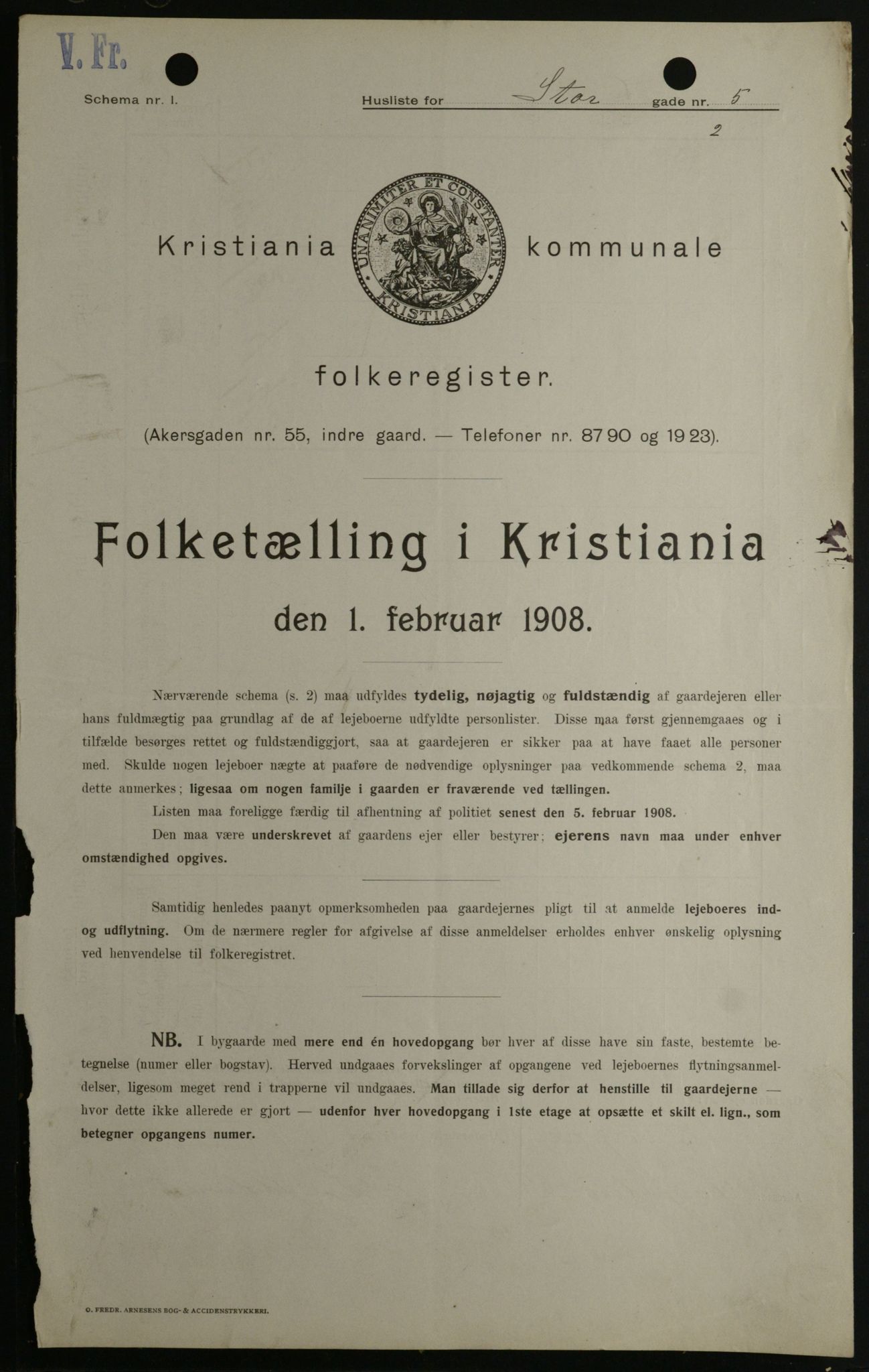 OBA, Municipal Census 1908 for Kristiania, 1908, p. 92480