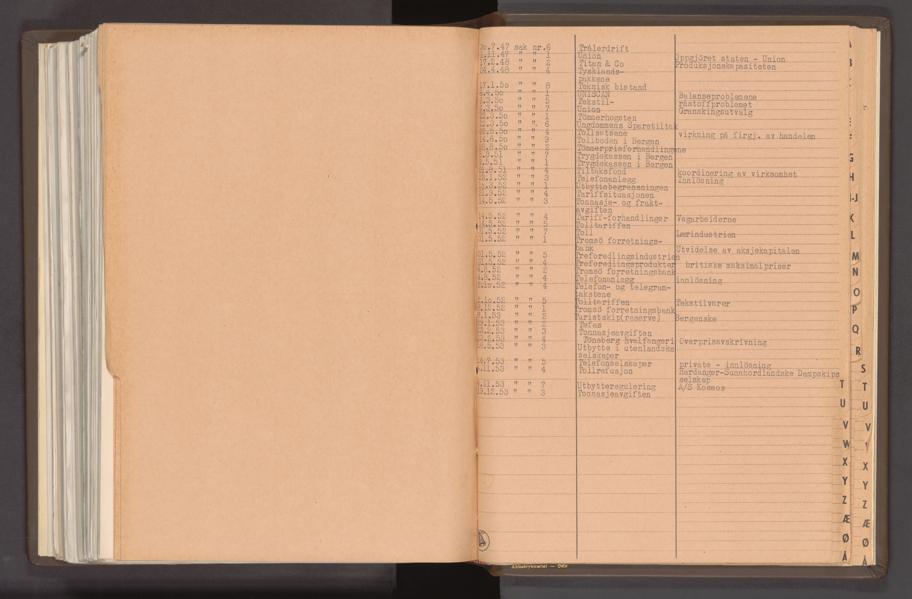 Statsministerens kontor, AV/RA-S-1005/A/Aa/L0020: Referat fra regjeringens økonomiske utvalg, 1947-1959