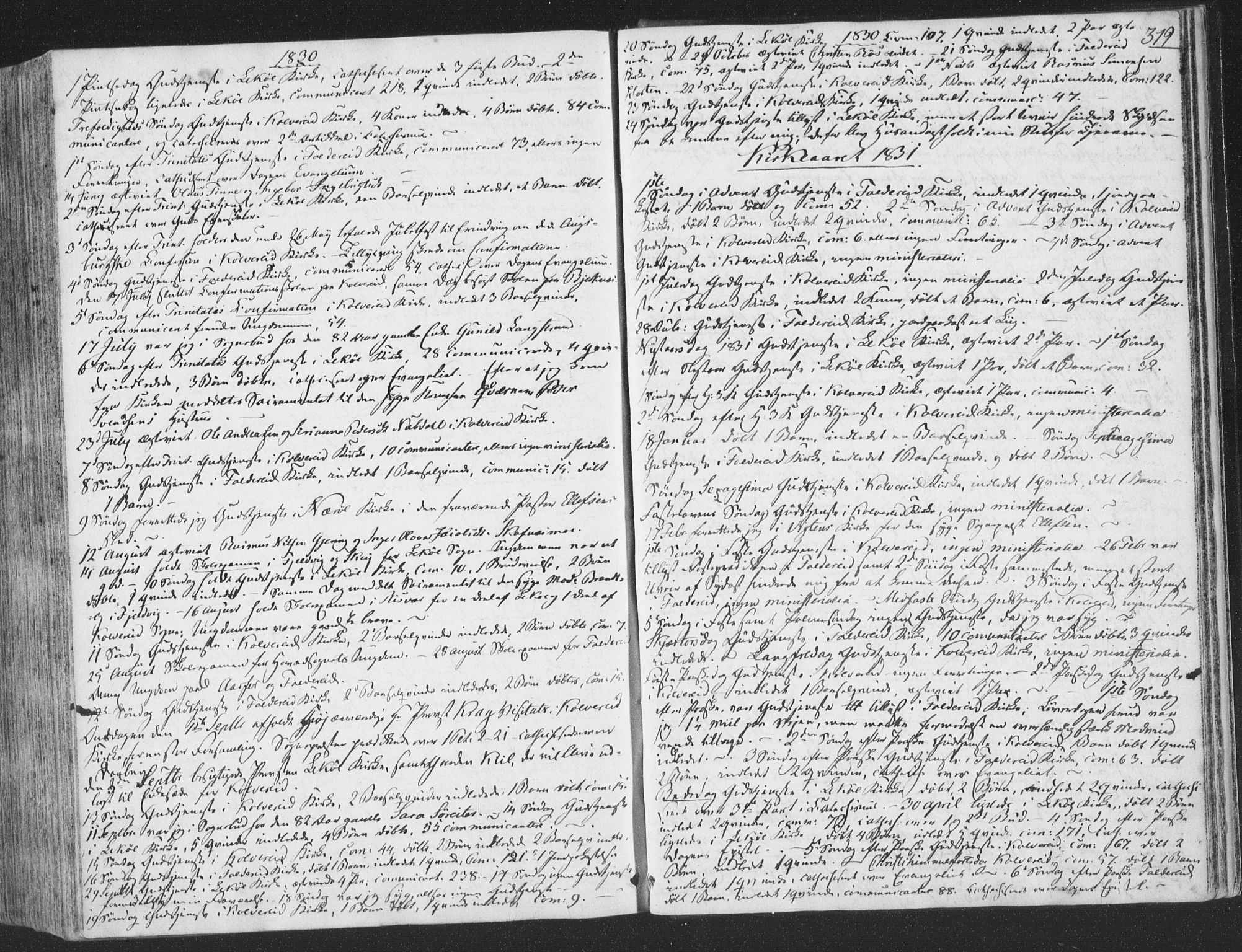 Ministerialprotokoller, klokkerbøker og fødselsregistre - Nord-Trøndelag, AV/SAT-A-1458/780/L0639: Parish register (official) no. 780A04, 1830-1844, p. 319