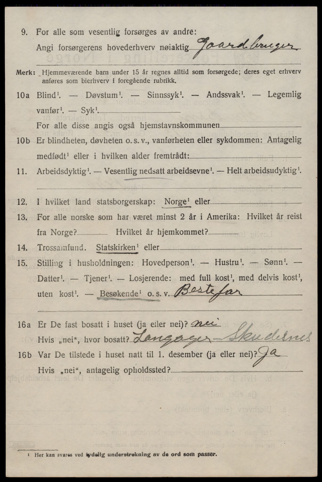 SAST, 1920 census for Skudenes, 1920, p. 1689